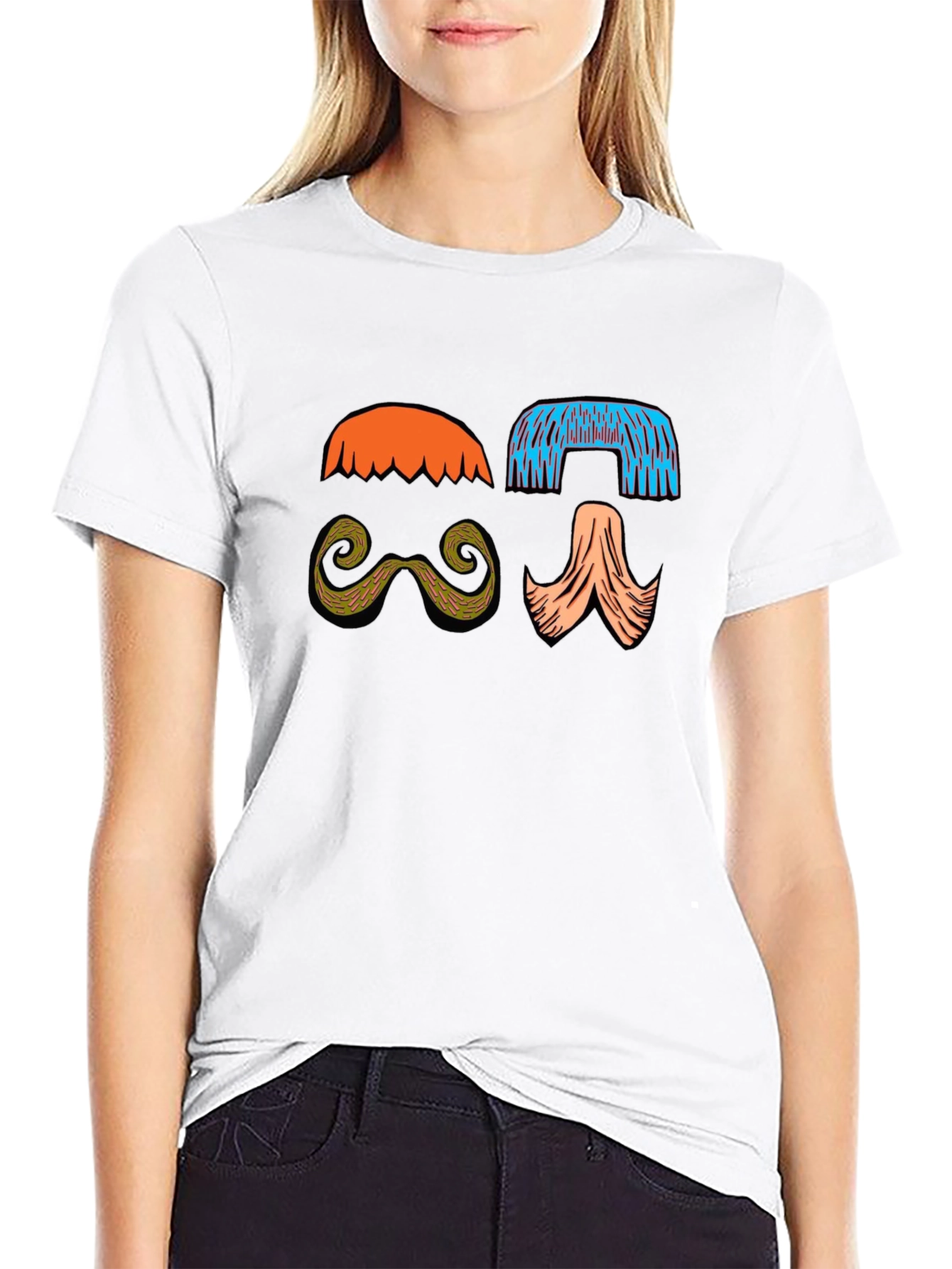 Funky Mustache & Wig Graphic Tee