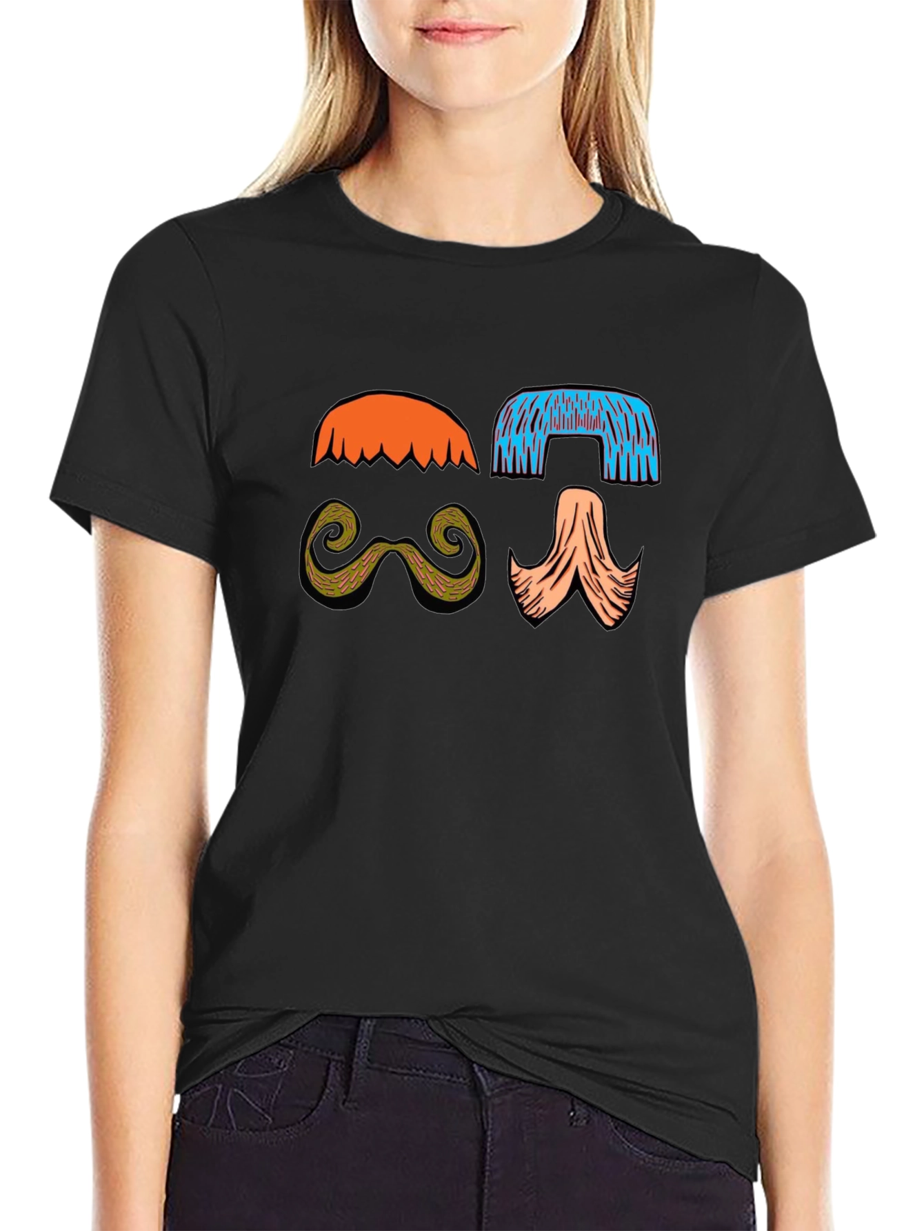 Funky Mustache & Wig Graphic Tee