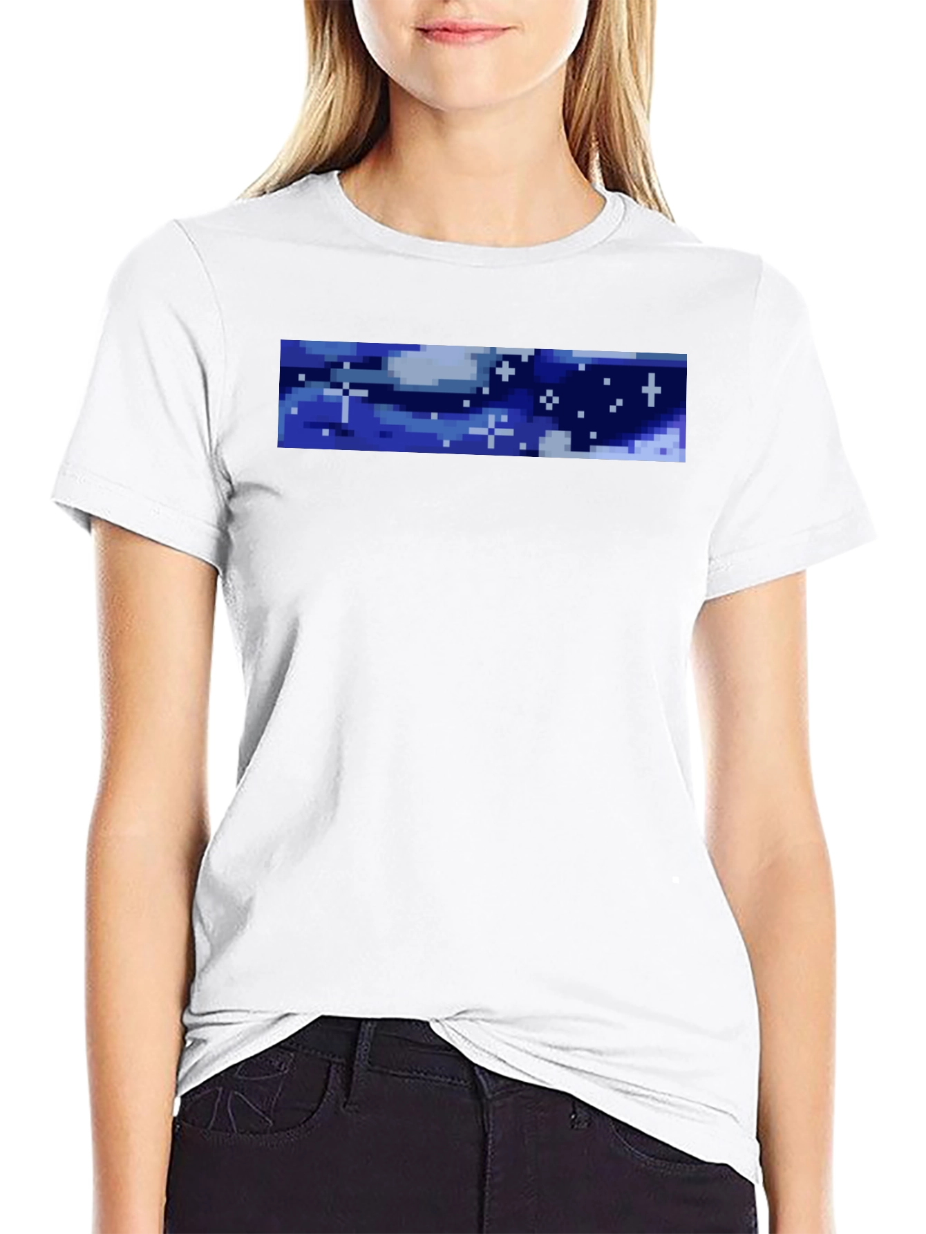 Pixel Sky Graphic Black T-Shirt