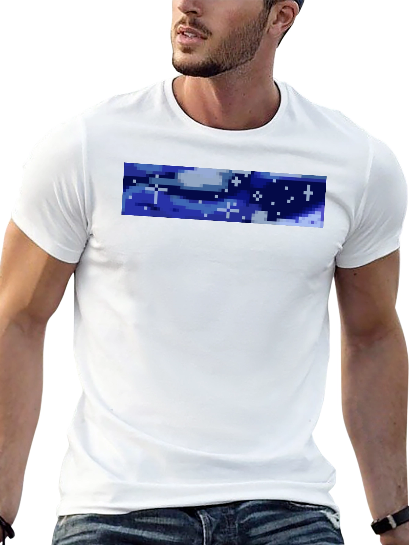 Pixel Sky Graphic Black T-Shirt