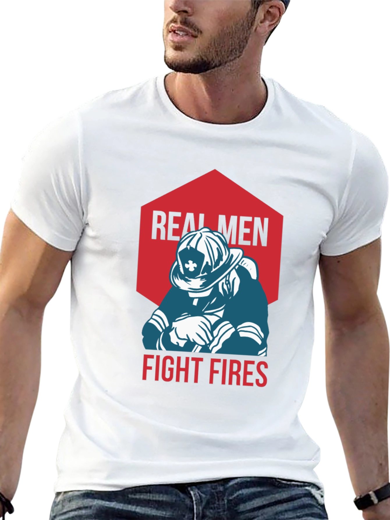Real Men Fight Fires Graphic Tee