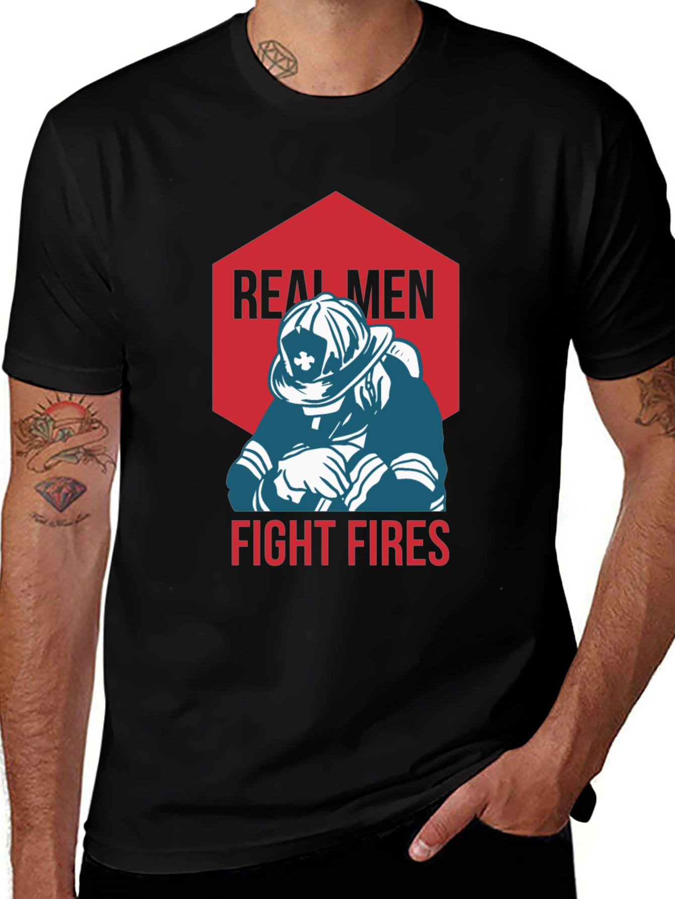 Real Men Fight Fires Graphic Tee