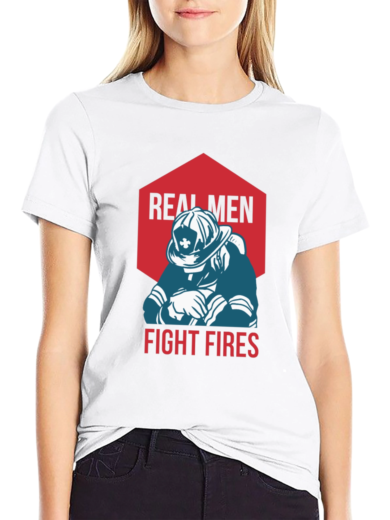 Real Men Fight Fires Graphic Tee