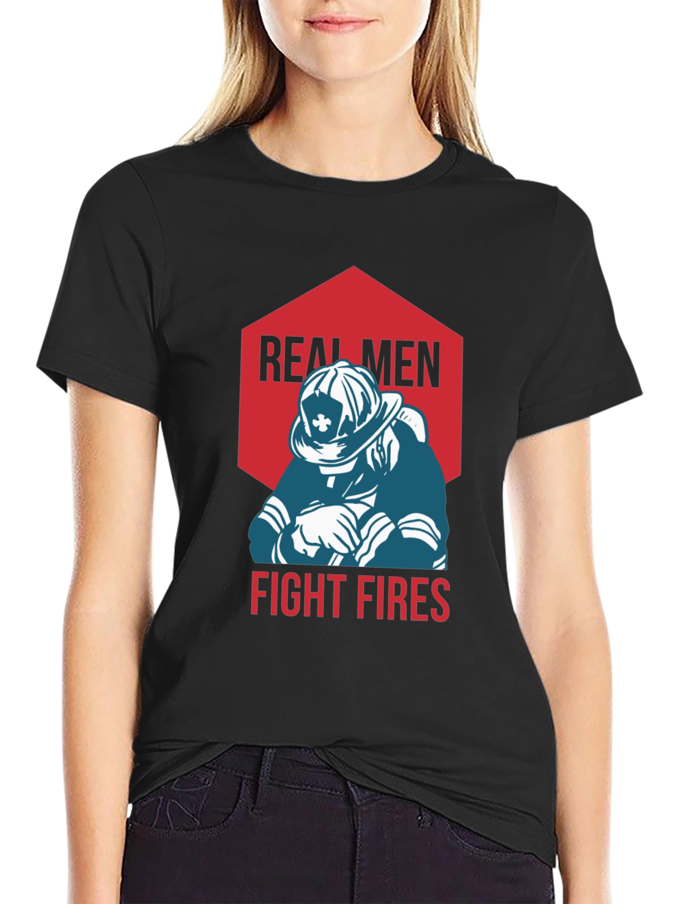 Real Men Fight Fires Graphic Tee