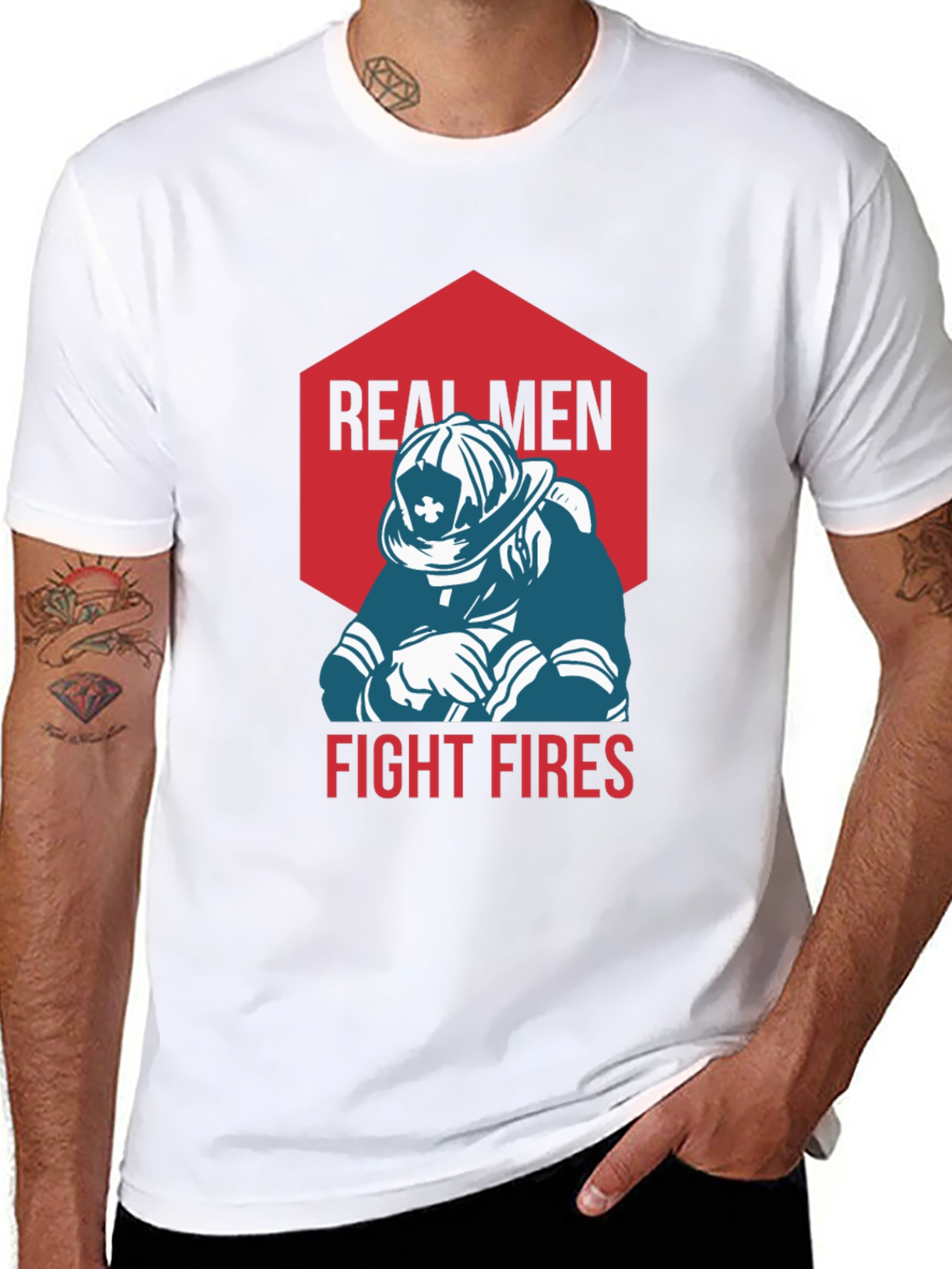 Real Men Fight Fires Graphic Tee