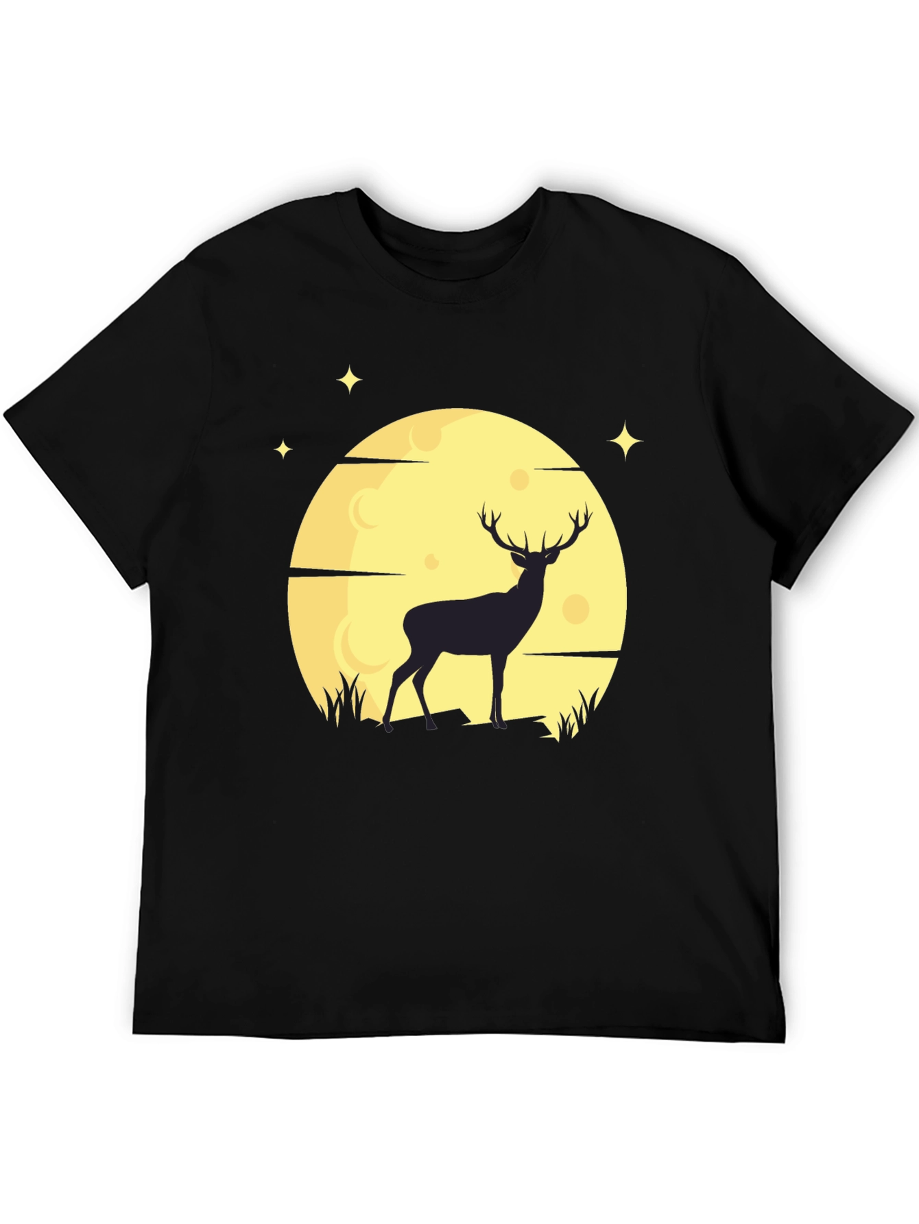 Deer Moon Graphic T-Shirt - Mens Black Tee