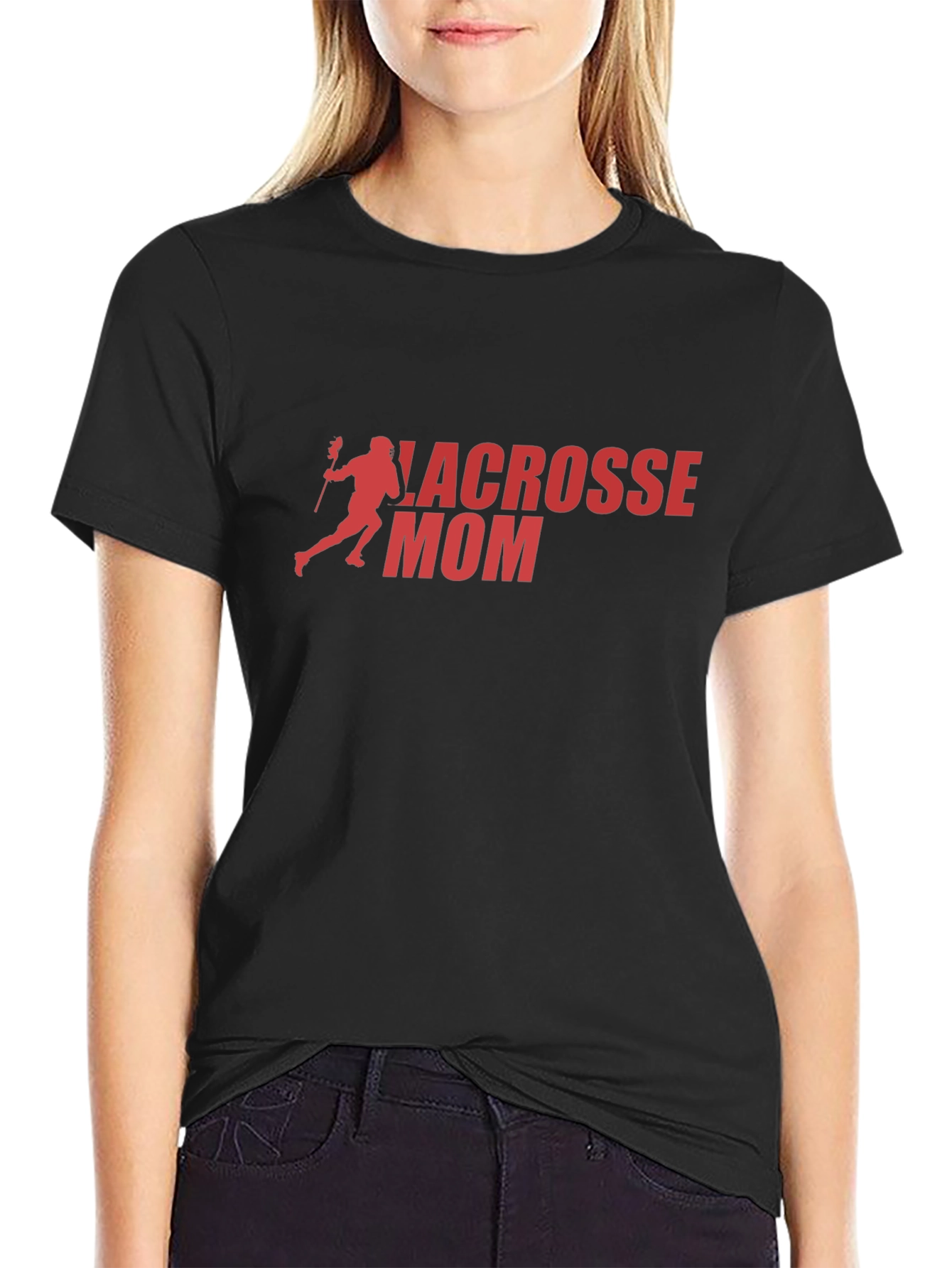 Lacrosse Mom Graphic Tee - Black