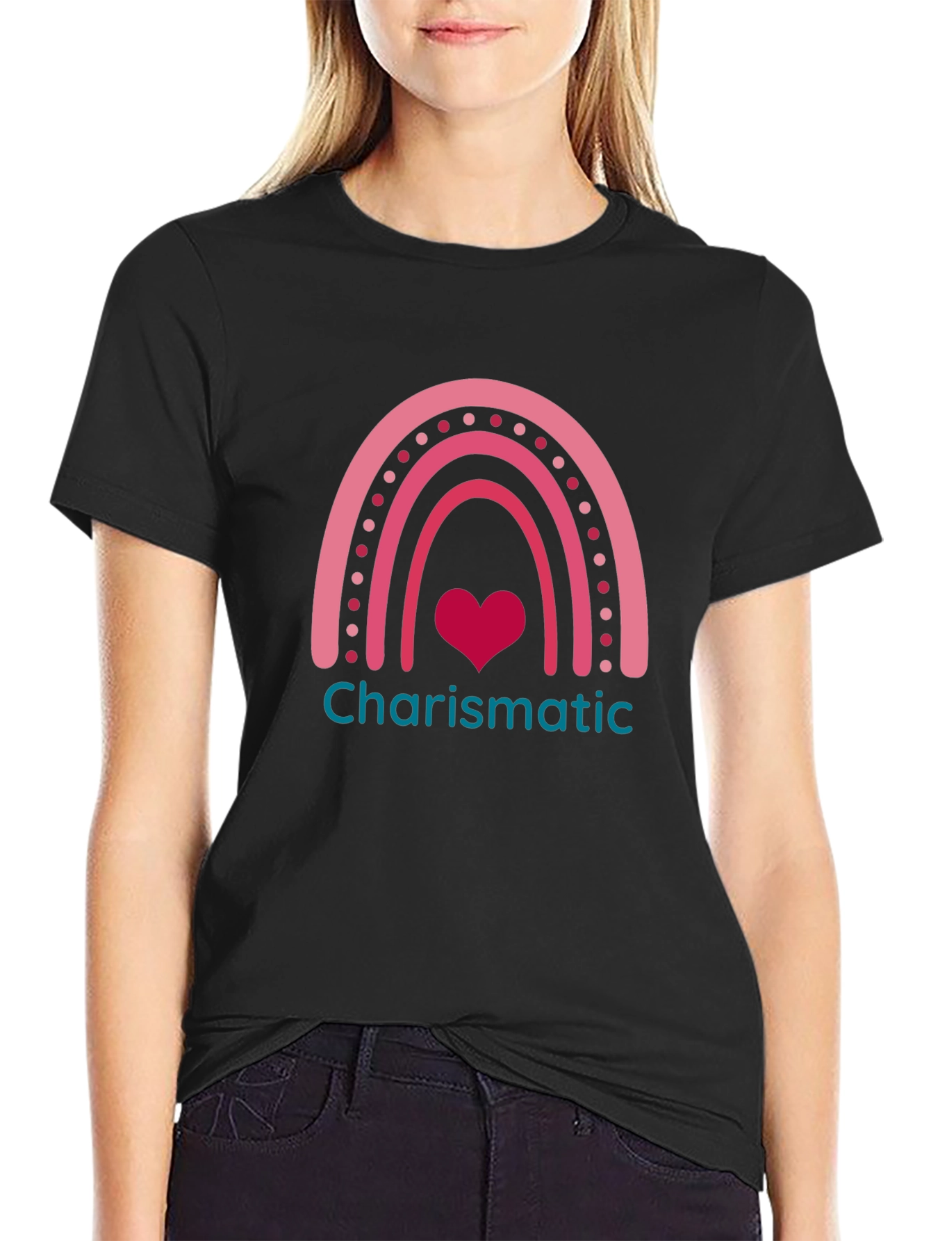 Charismatic Heart Rainbow Graphic Tee
