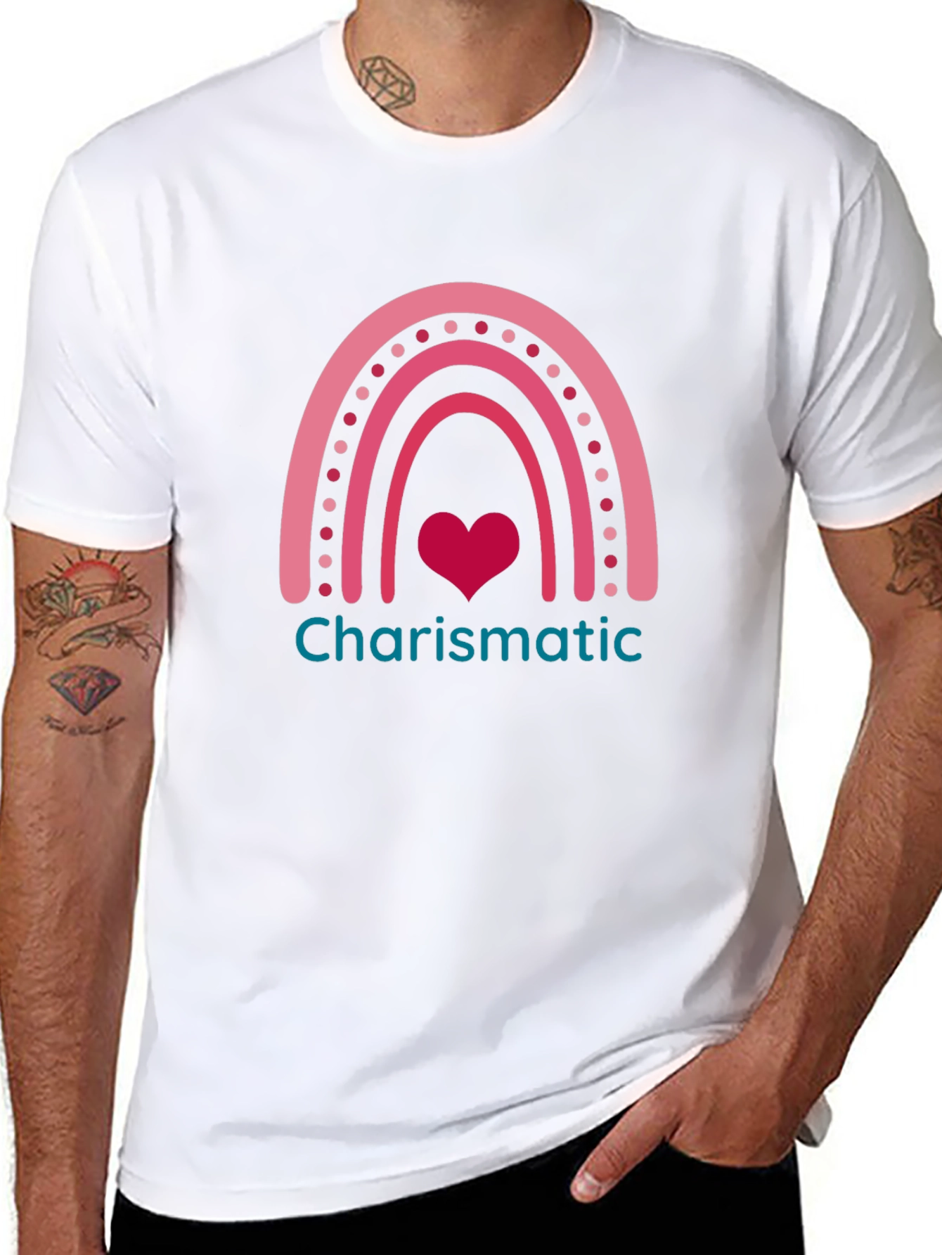 Charismatic Heart Rainbow Graphic Tee