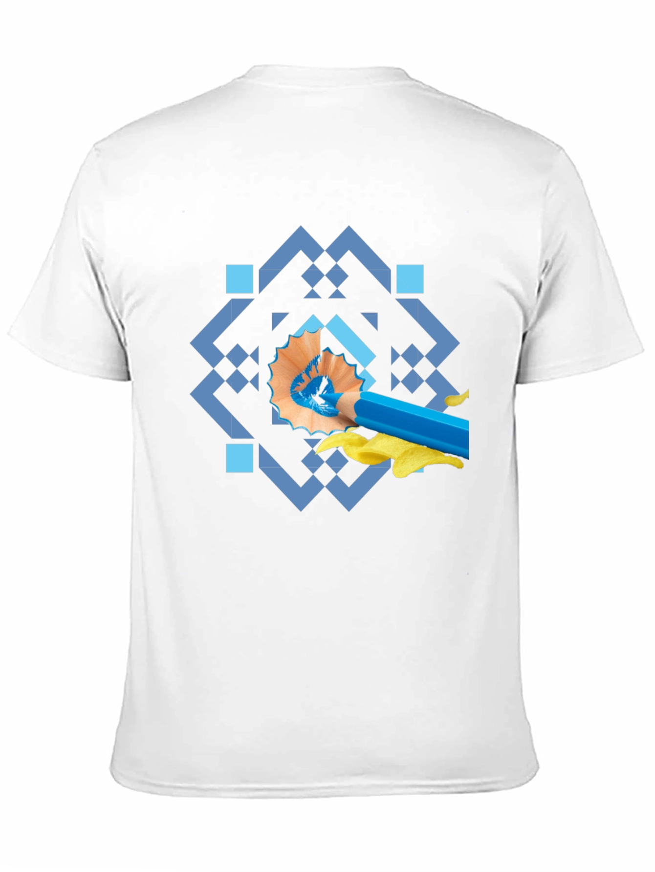 Artistic Blue Pencil Graphic Tee