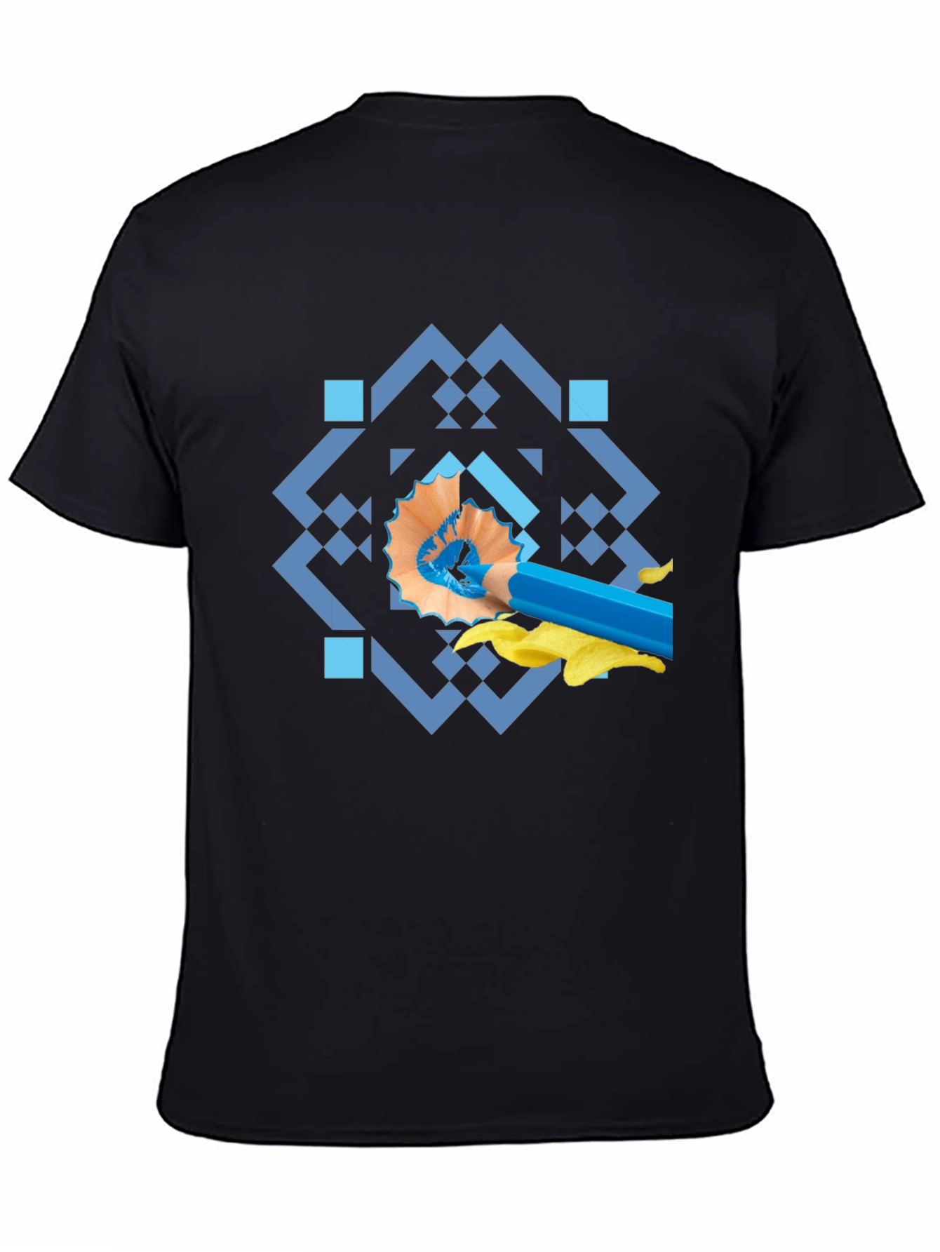 Artistic Blue Pencil Graphic Tee