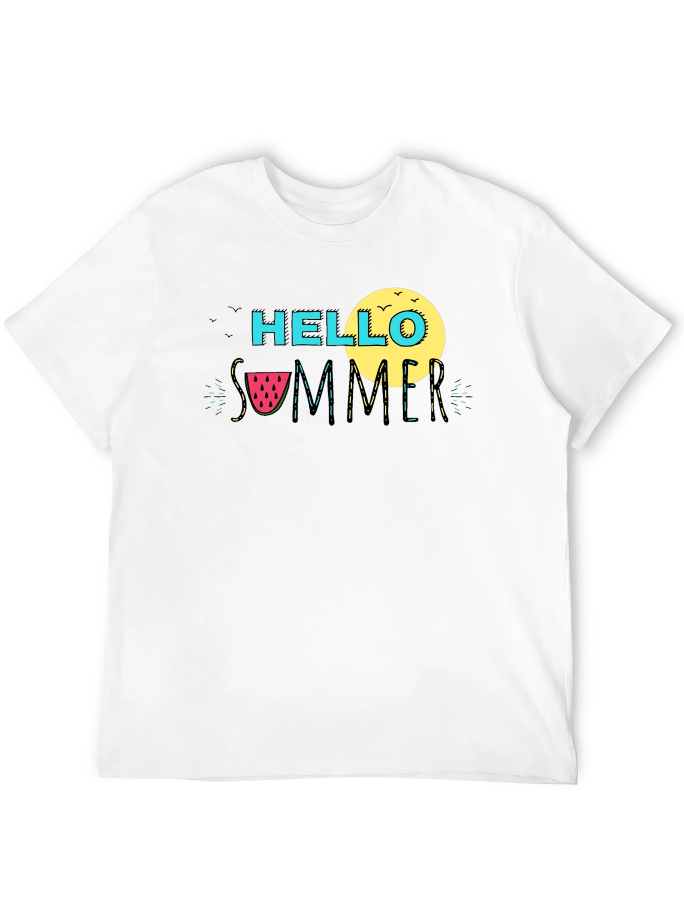 Hello Summer Black Graphic T-Shirt