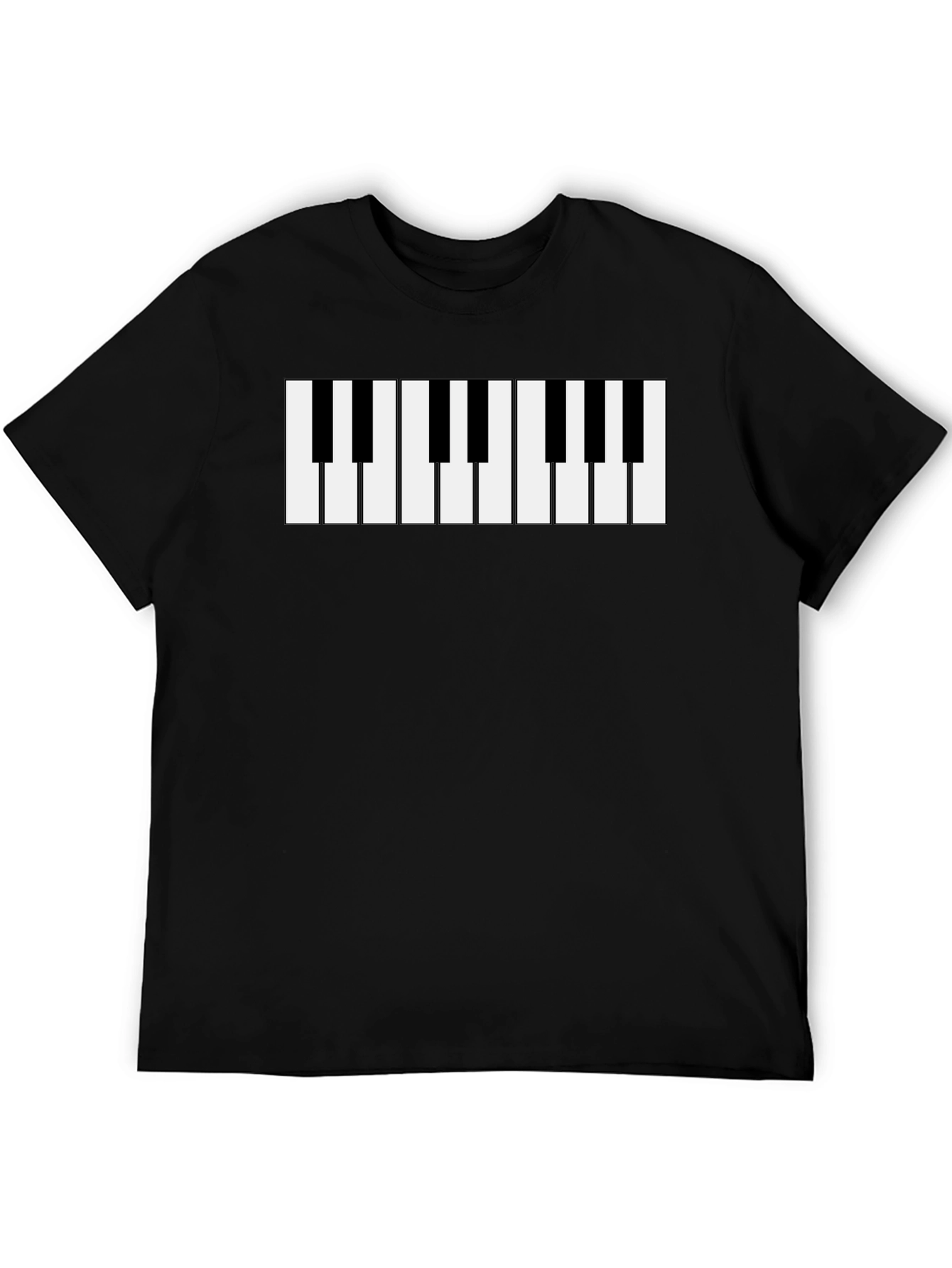 Piano Keys Graphic T-Shirt - Black Music Tee