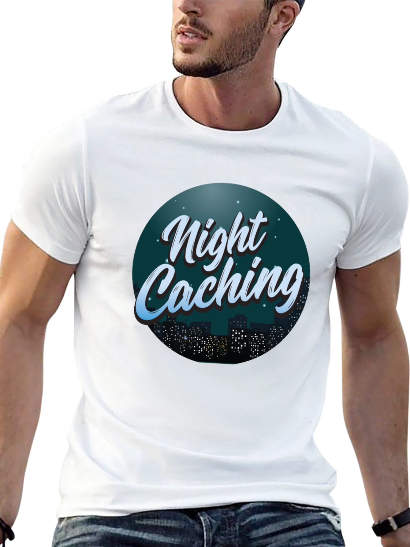 Night Caching Graphic Tee - Urban Adventure Shirt