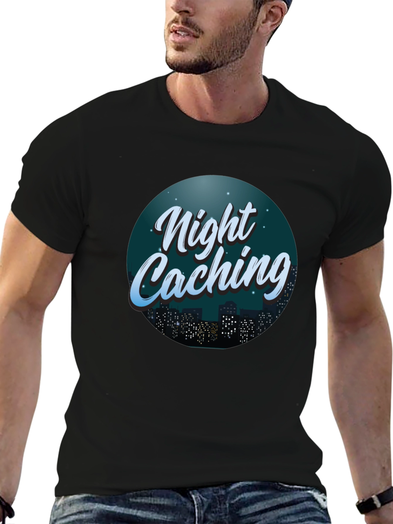 Night Caching Graphic Tee - Urban Adventure Shirt