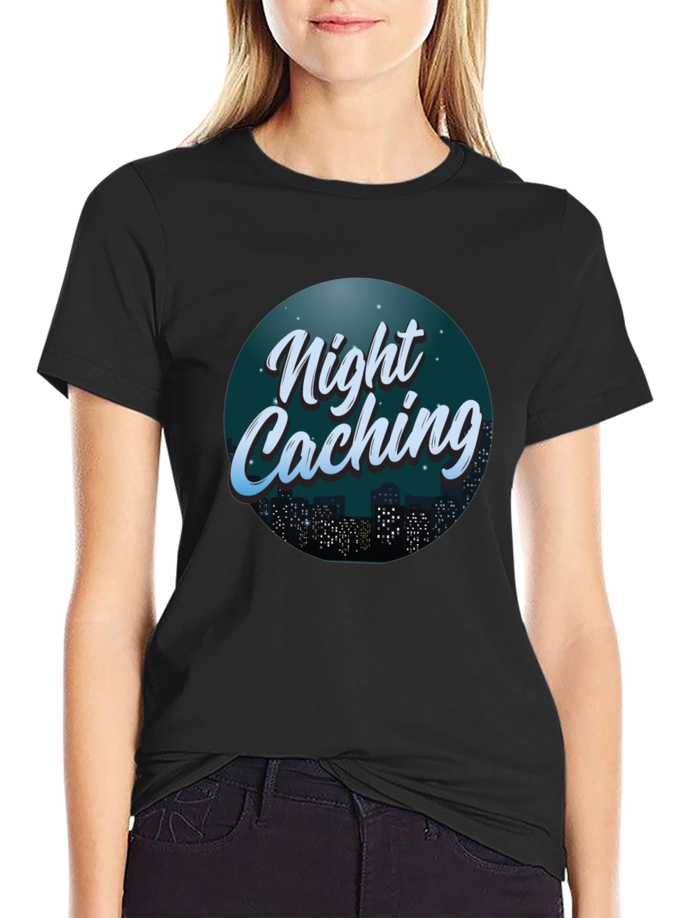 Night Caching Graphic Tee - Urban Adventure Shirt