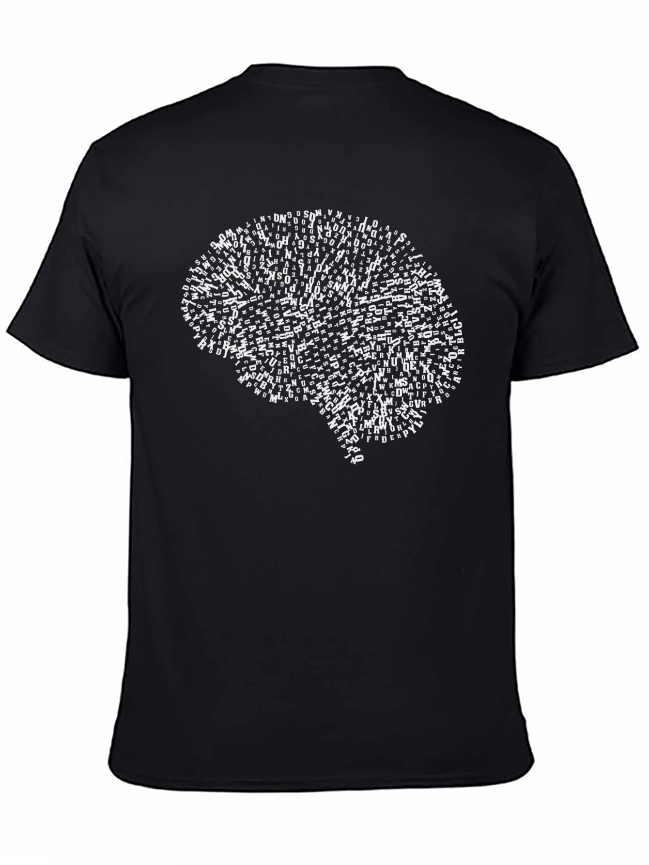 Brainy Tee: Letter Art Brain T-Shirt