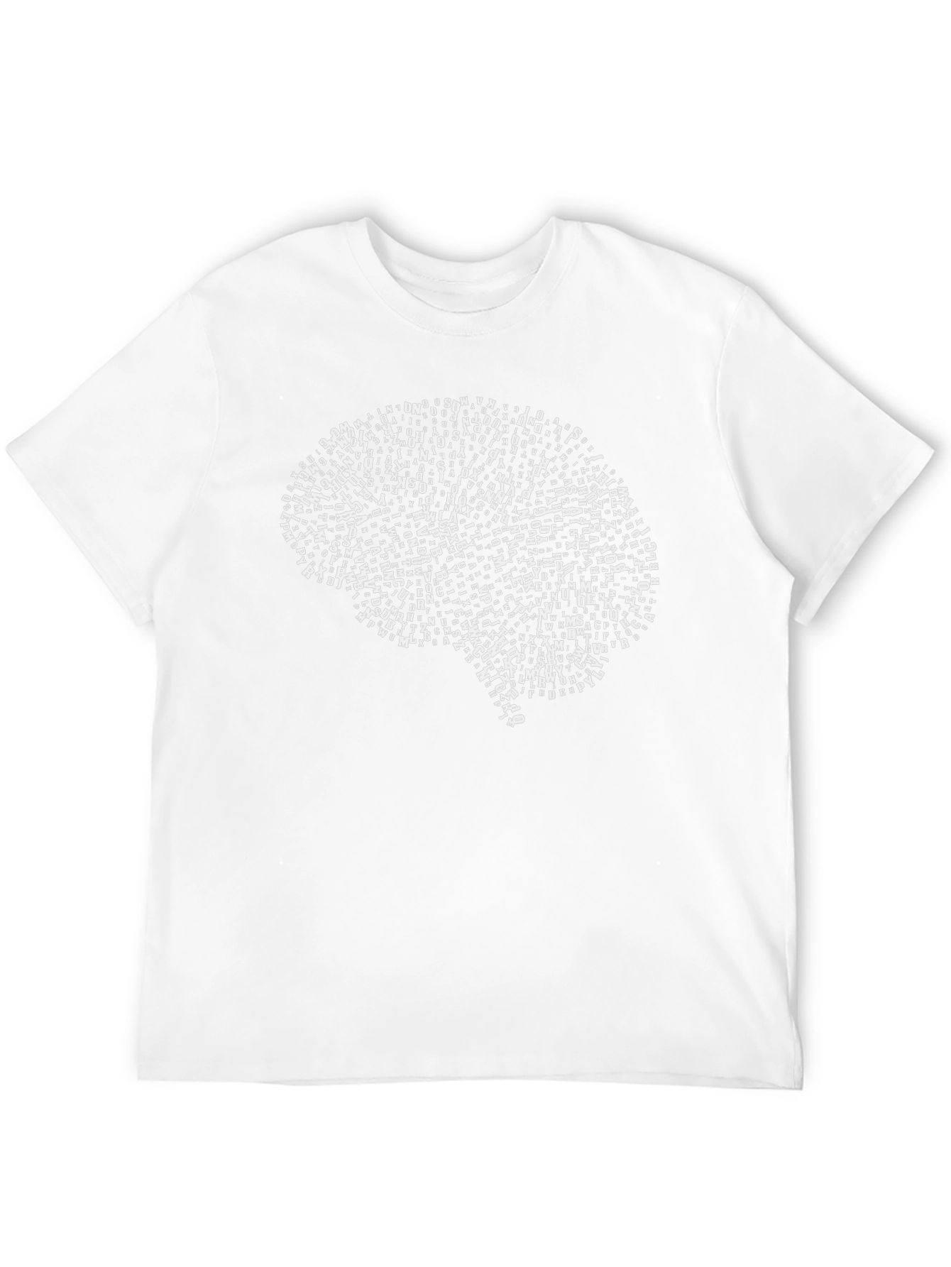 Brainy Tee: Letter Art Brain T-Shirt