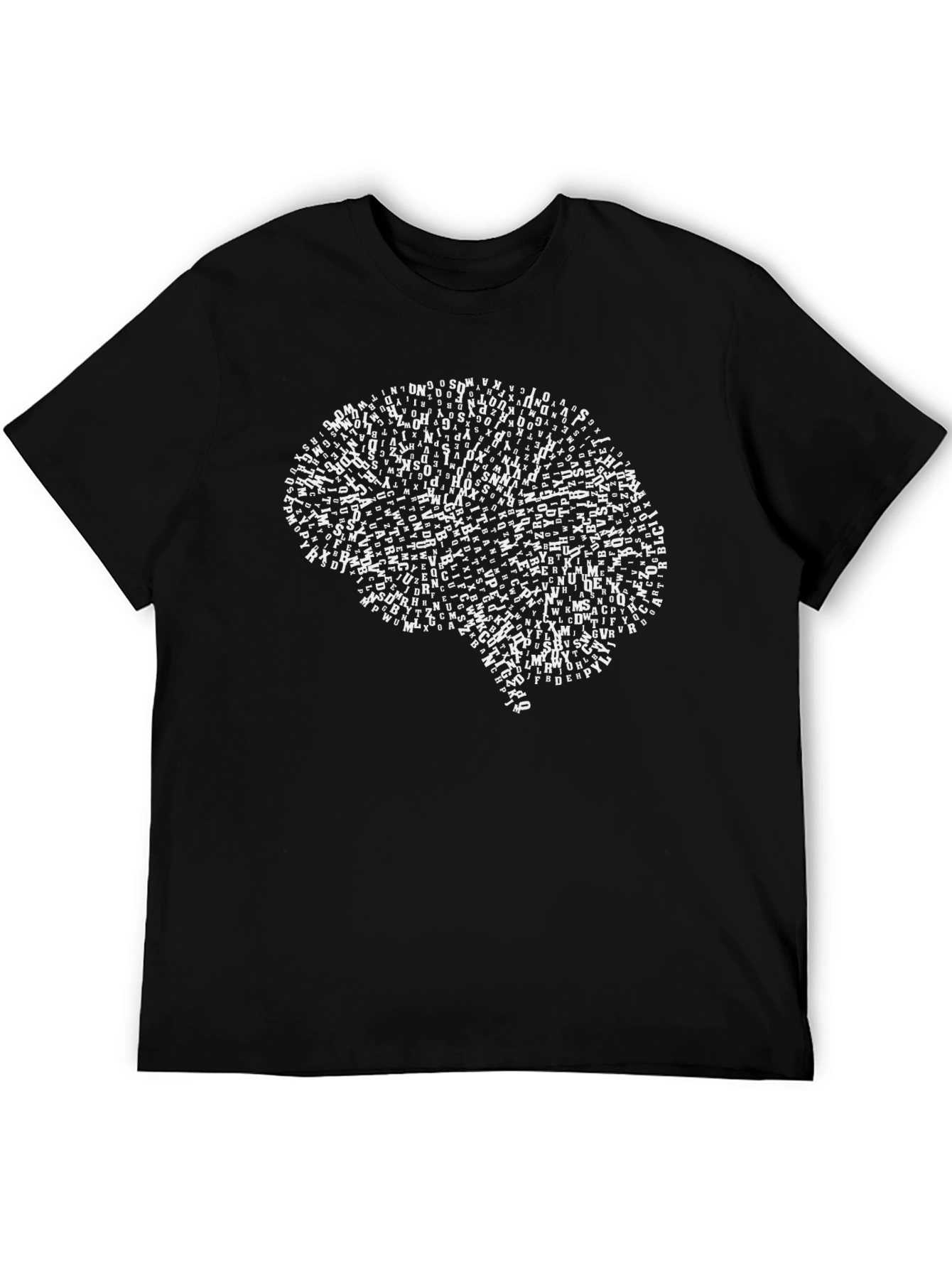 Brainy Tee: Letter Art Brain T-Shirt