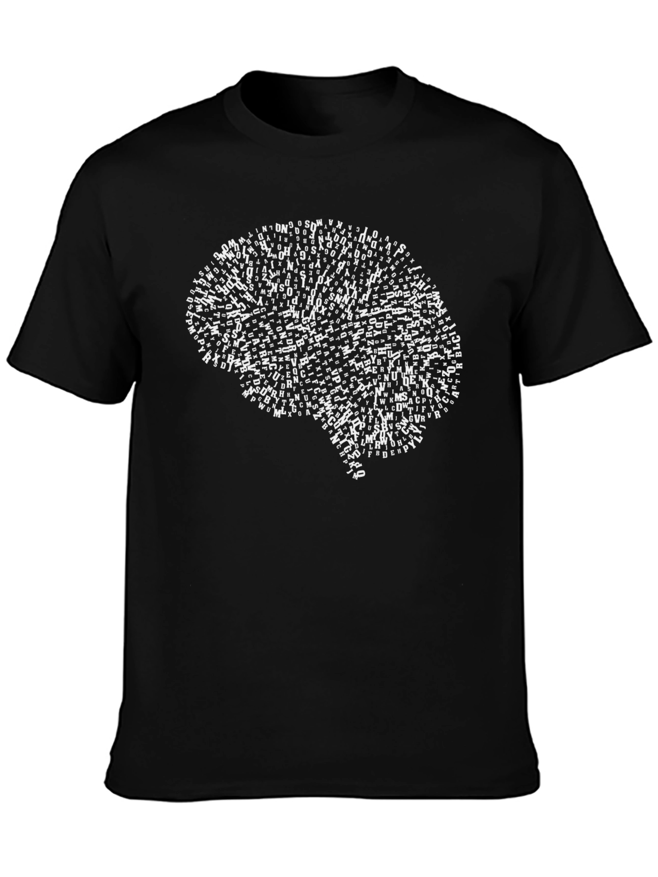 Brainy Tee: Letter Art Brain T-Shirt