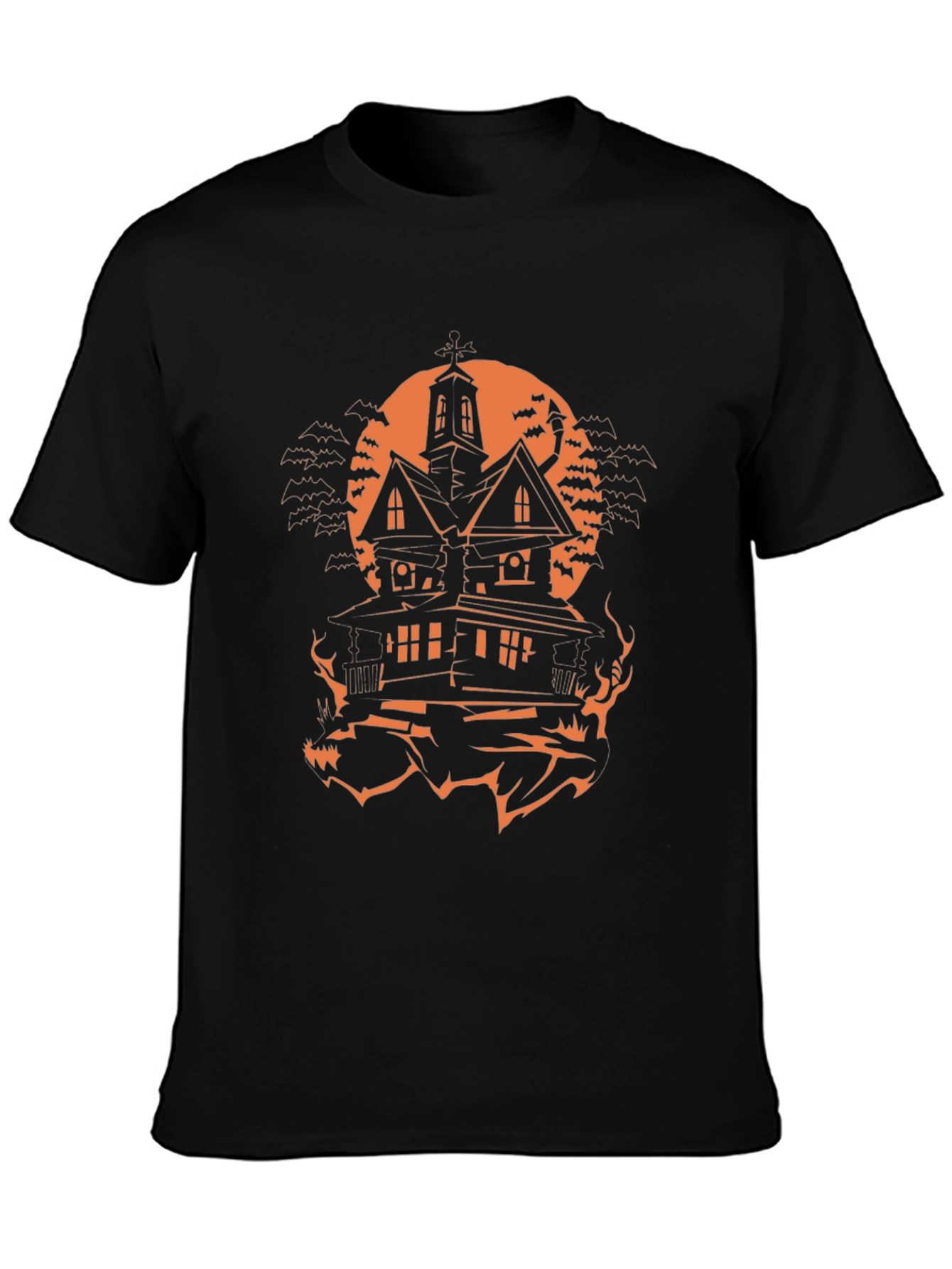 Halloween Haunted House Graphic Tee - Spooky Season