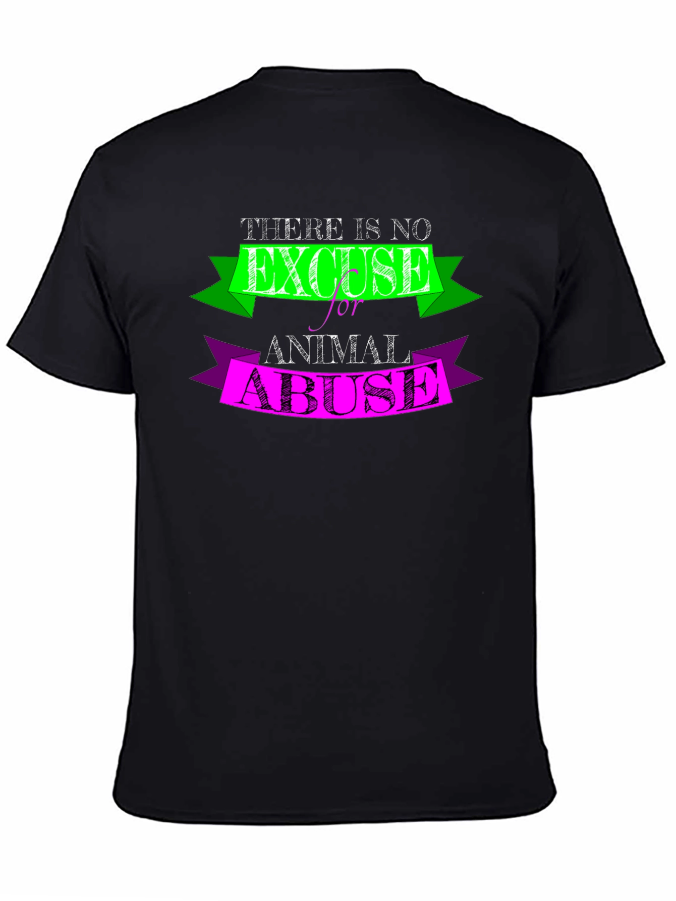 Animal Abuse Awareness T-Shirt - Black