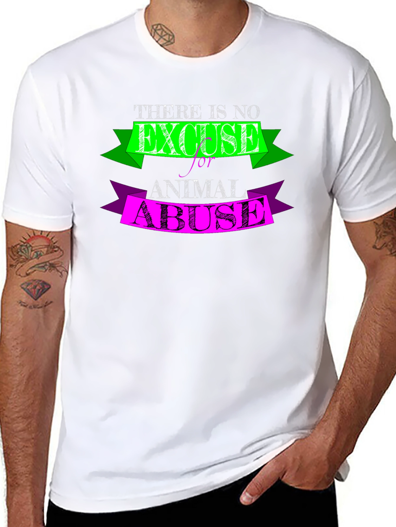 Animal Abuse Awareness T-Shirt - Black