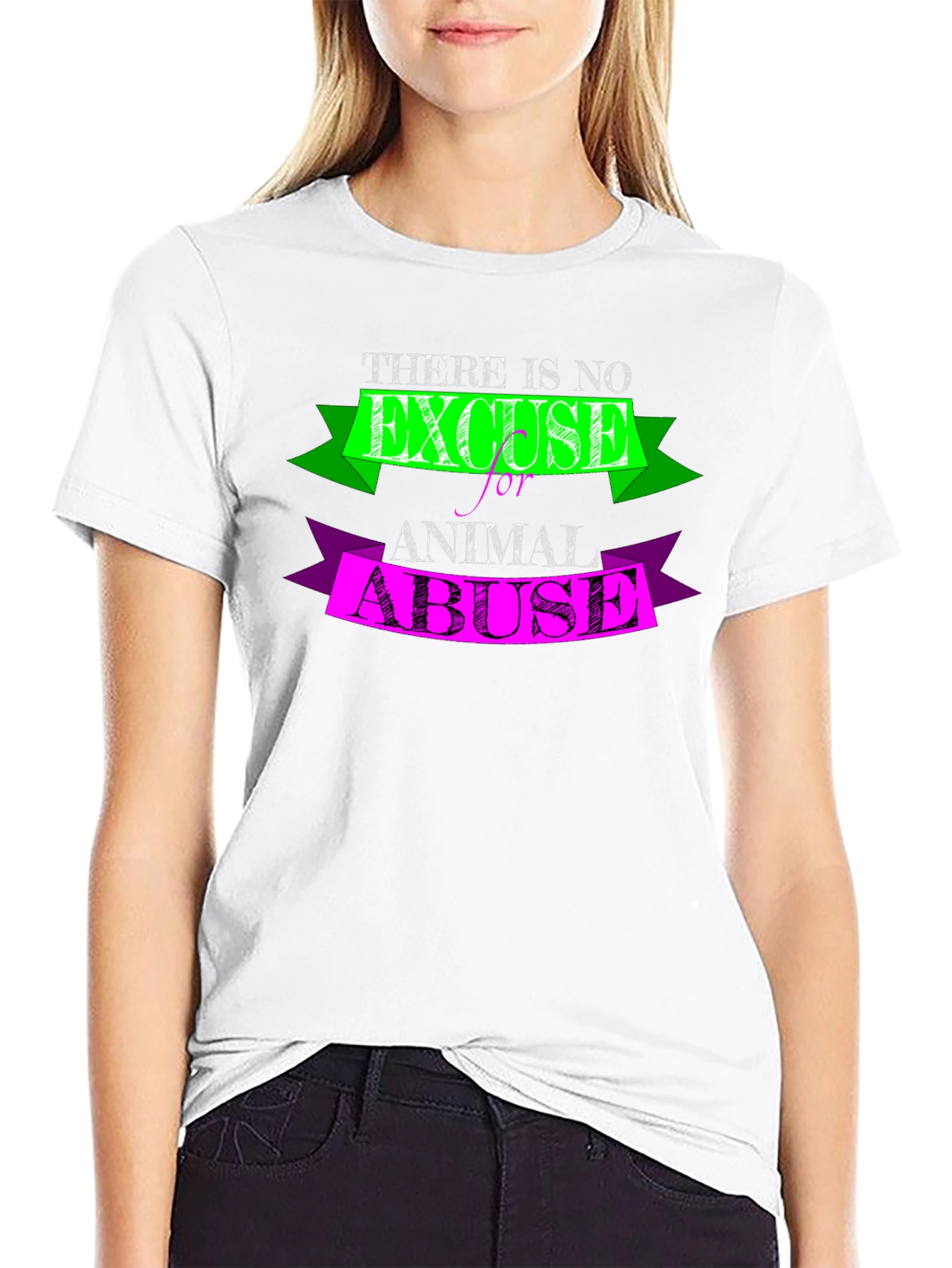 Animal Abuse Awareness T-Shirt - Black
