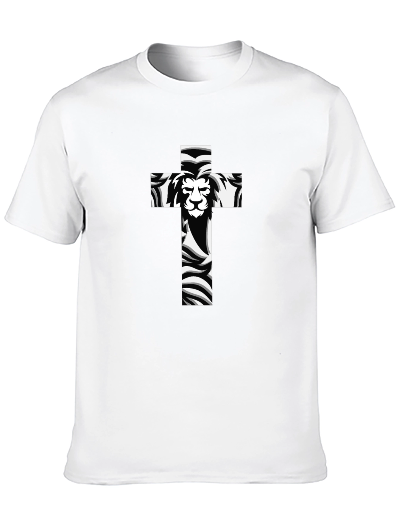 Lion Cross Graphic Black T-Shirt