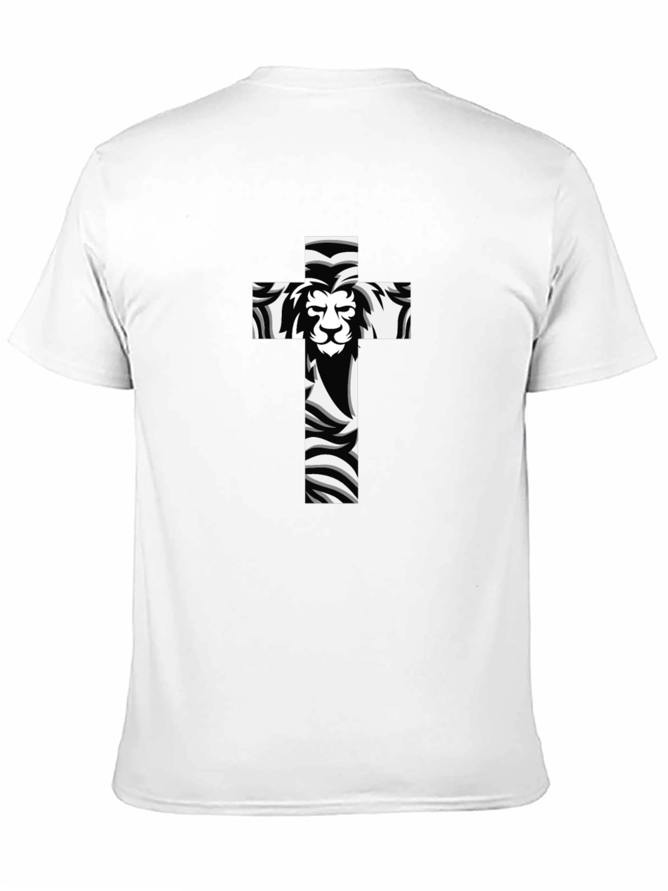 Lion Cross Graphic Black T-Shirt