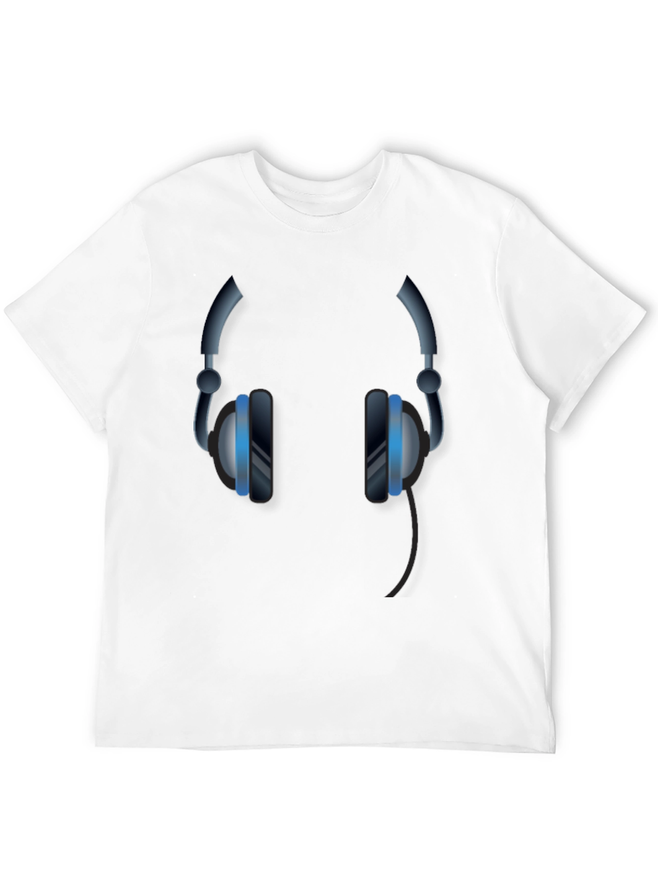 Cool Headphones Graphic Black T-Shirt