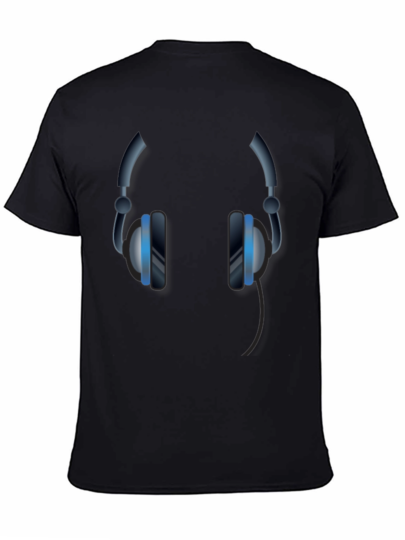 Cool Headphones Graphic Black T-Shirt