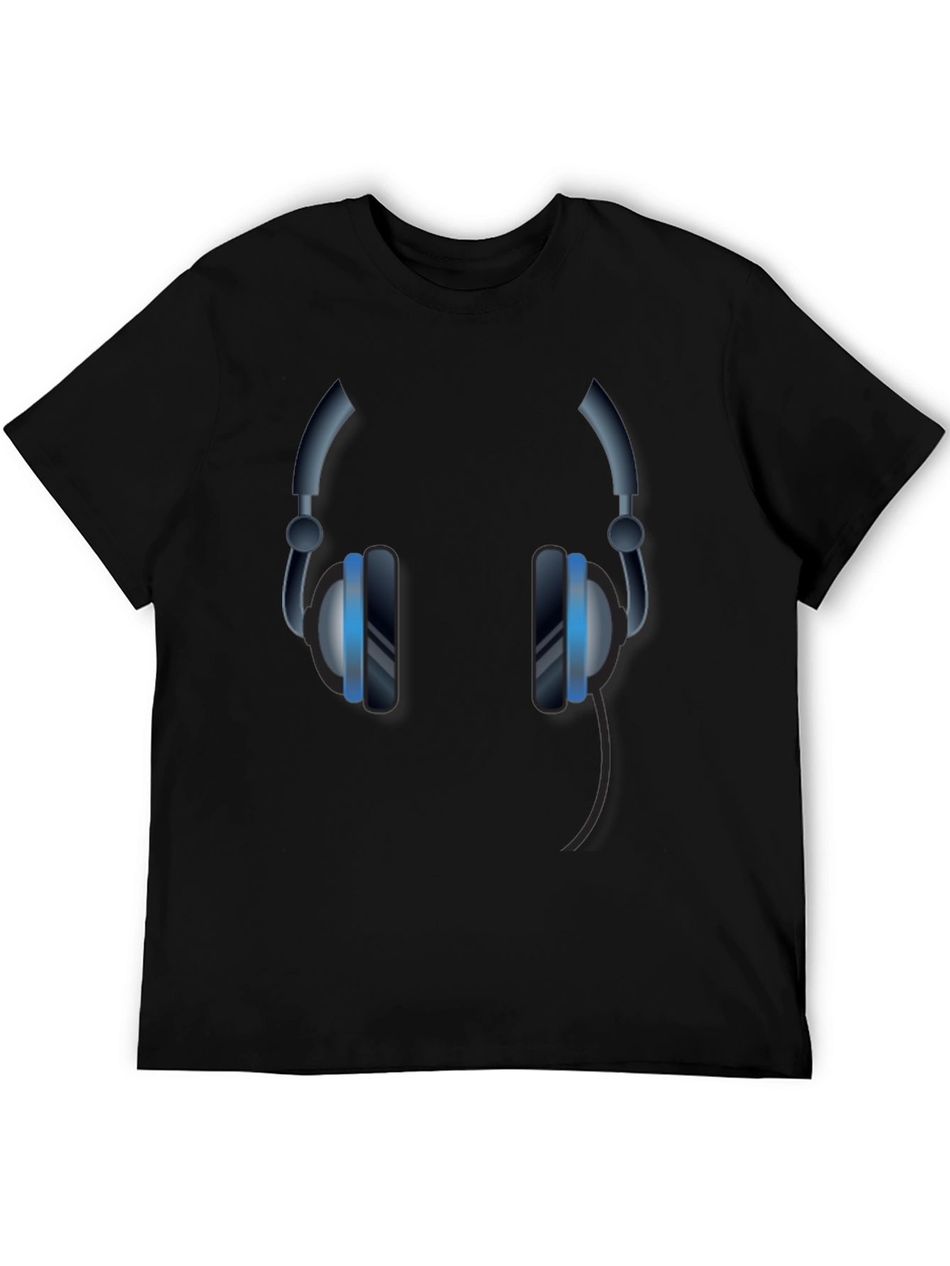Cool Headphones Graphic Black T-Shirt