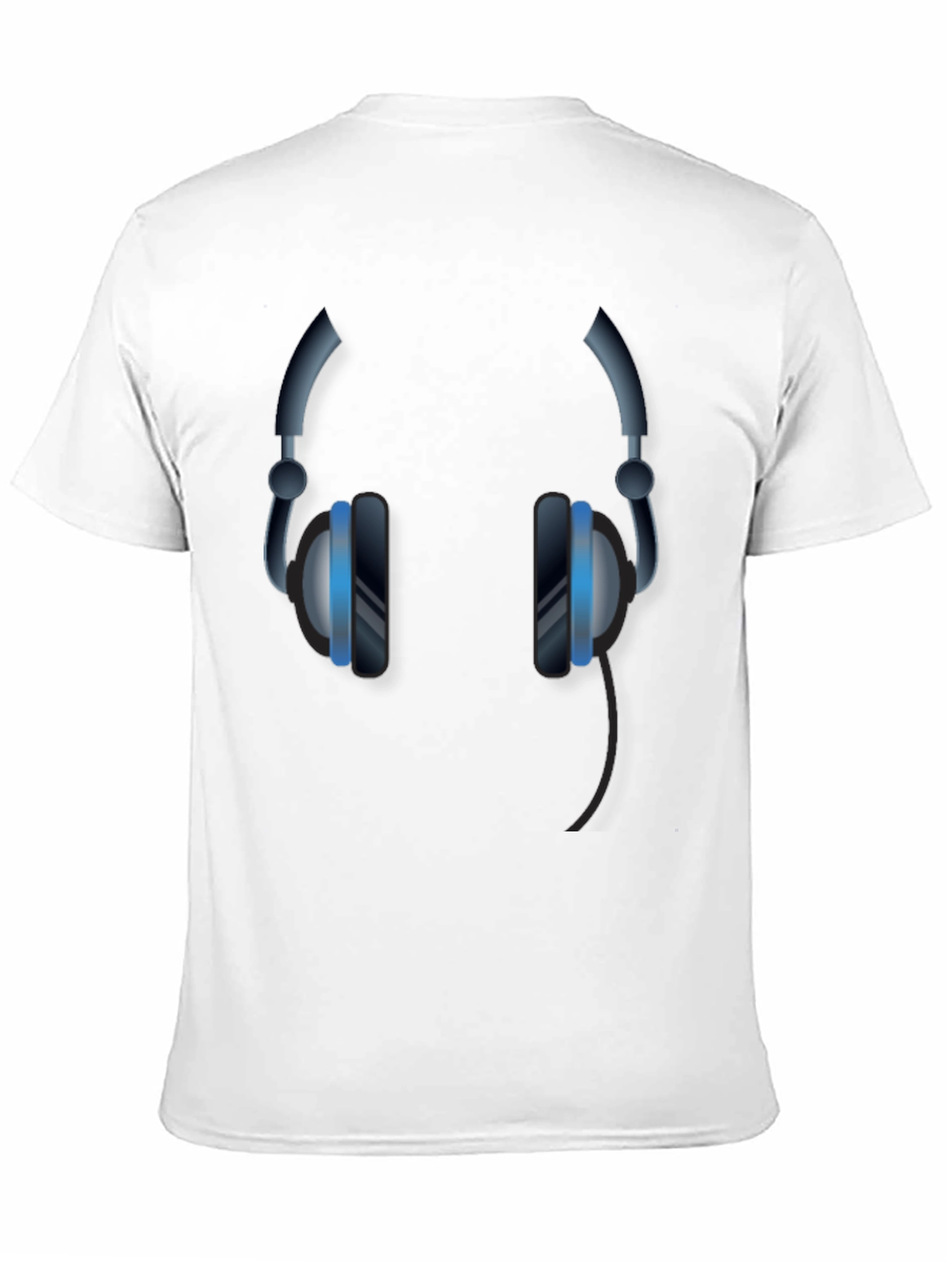 Cool Headphones Graphic Black T-Shirt