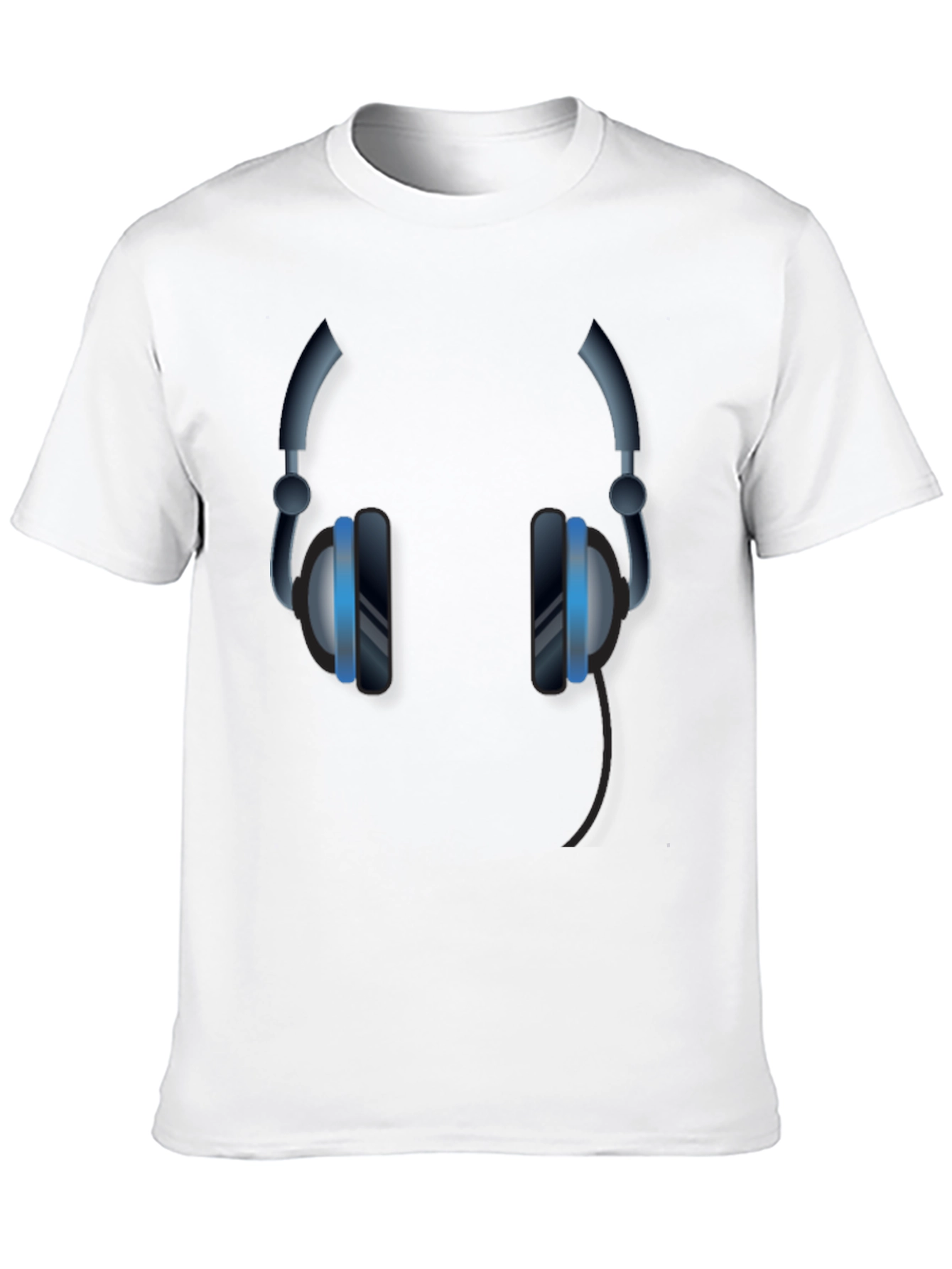 Cool Headphones Graphic Black T-Shirt