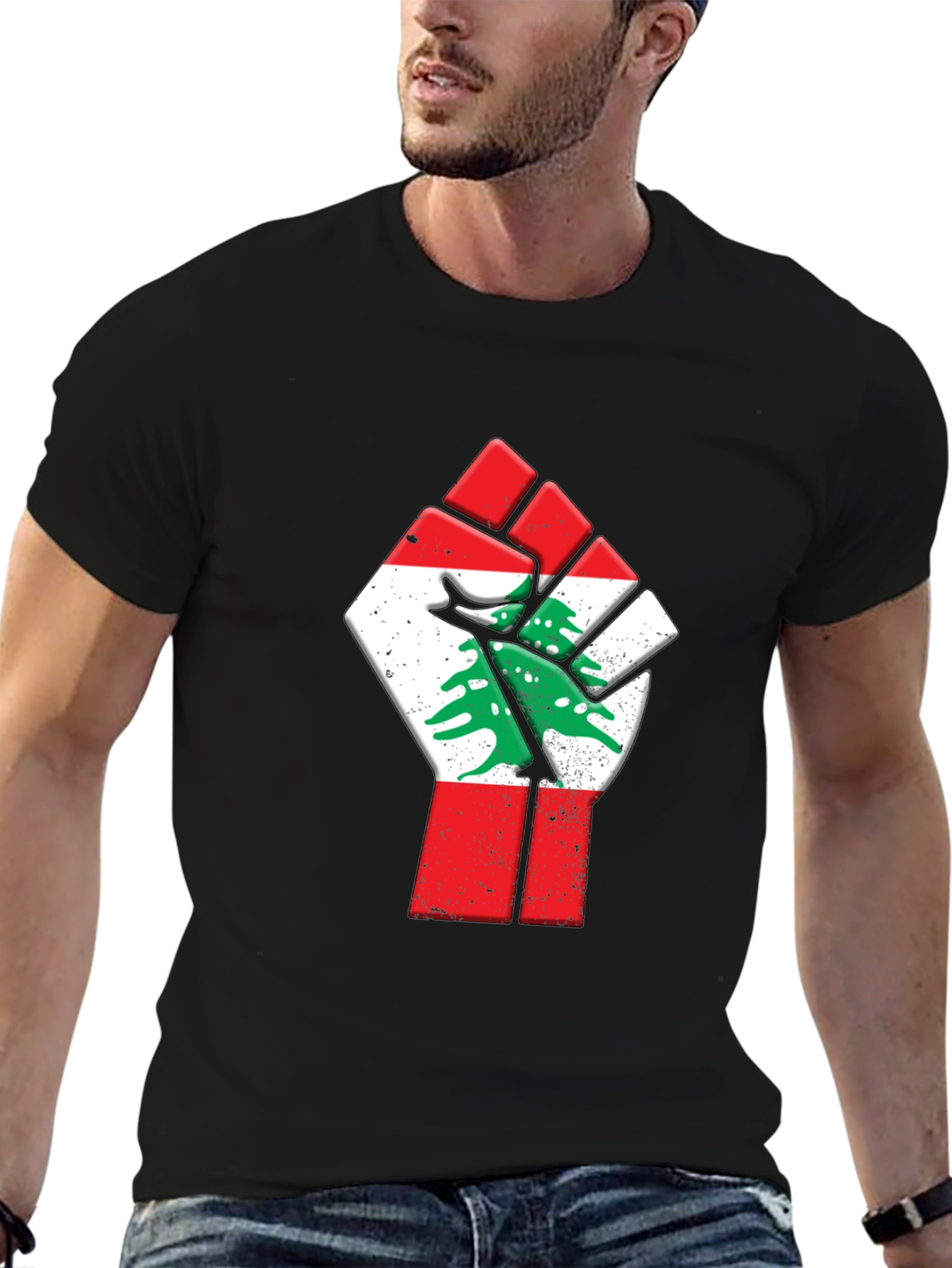 Lebanon Flag Fist Graphic Tee