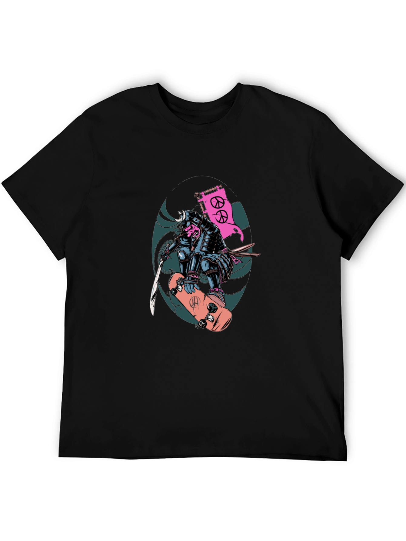 Skateboarding Samurai Graphic T-Shirt