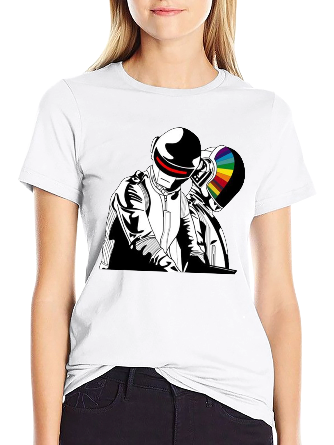 Daft Punk Graphic Tee - Black Cotton T-Shirt