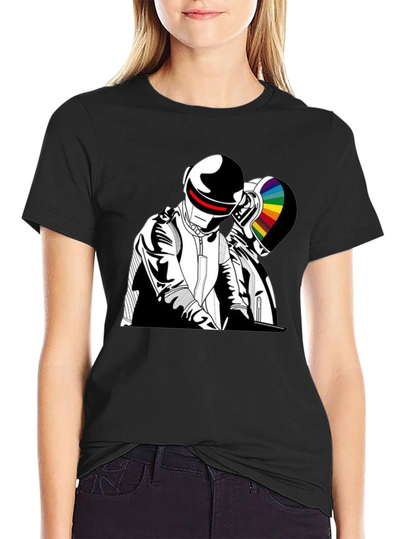 Daft Punk Graphic Tee - Black Cotton T-Shirt