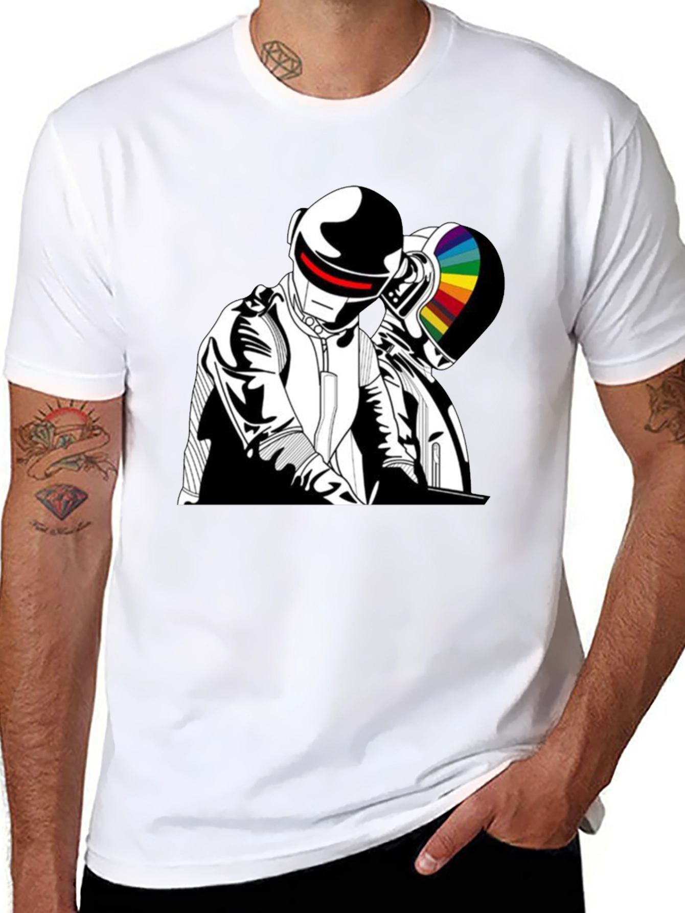 Daft Punk Graphic Tee - Black Cotton T-Shirt