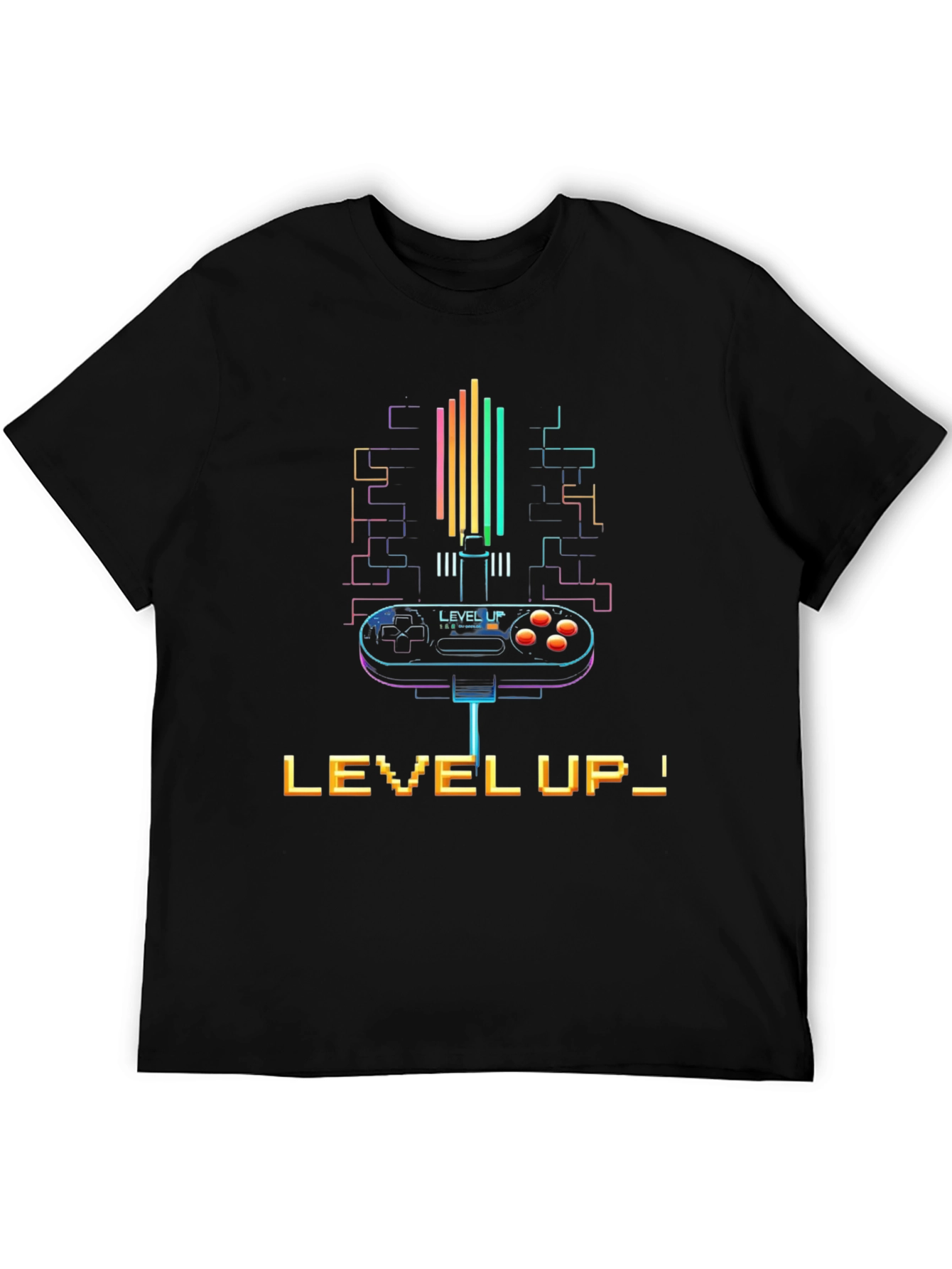 Level Up! Retro Gamer Black T-Shirt