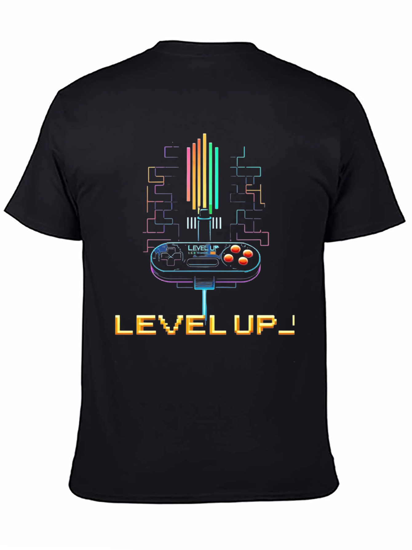Level Up! Retro Gamer Black T-Shirt