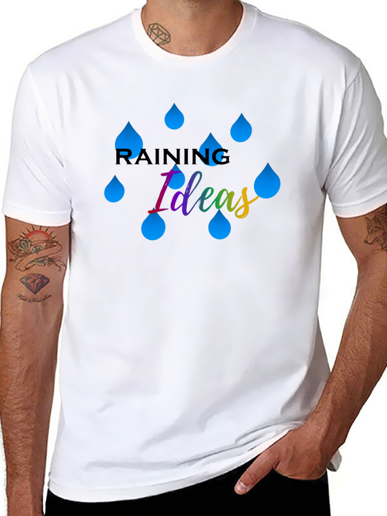 Raining Ideas Graphic T-Shirt - Creative Thinking Tee