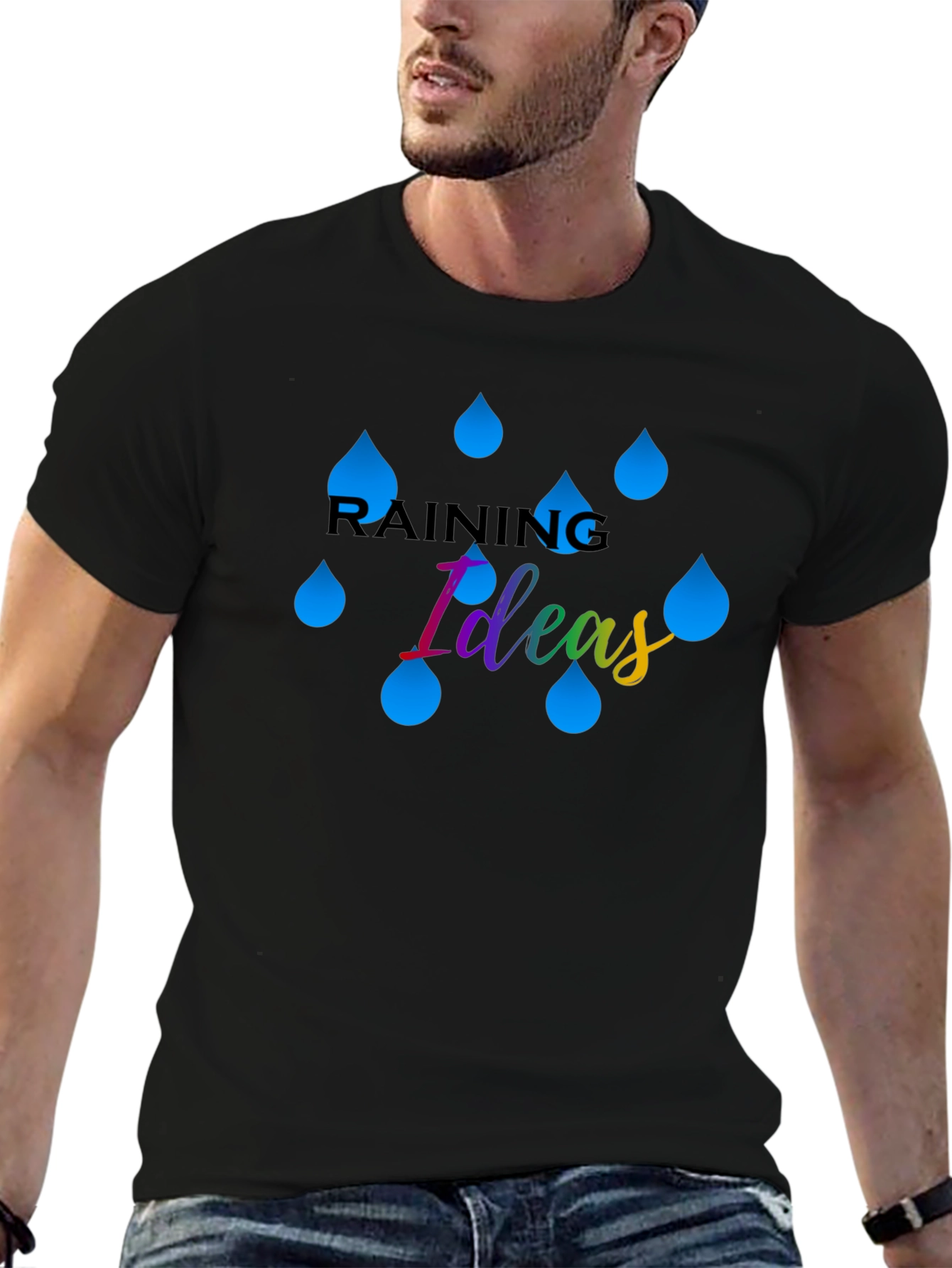 Raining Ideas Graphic T-Shirt - Creative Thinking Tee