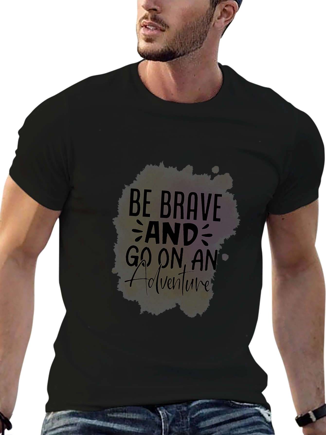 Brave Adventure Black Graphic Tee