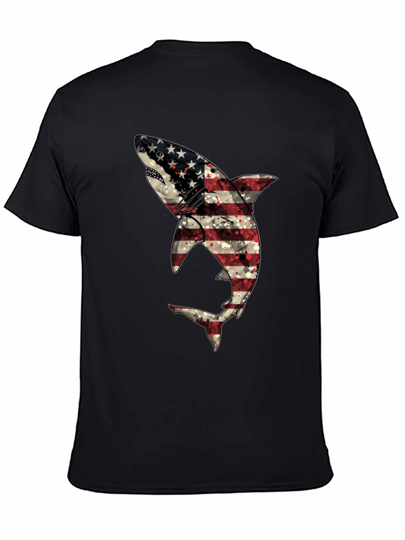 Patriotic Shark T-Shirt - USA Flag Design