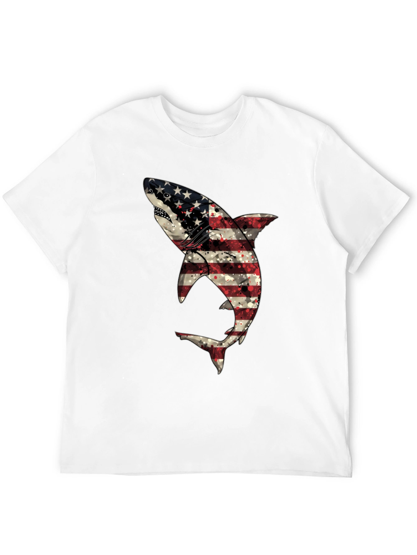 Patriotic Shark T-Shirt - USA Flag Design