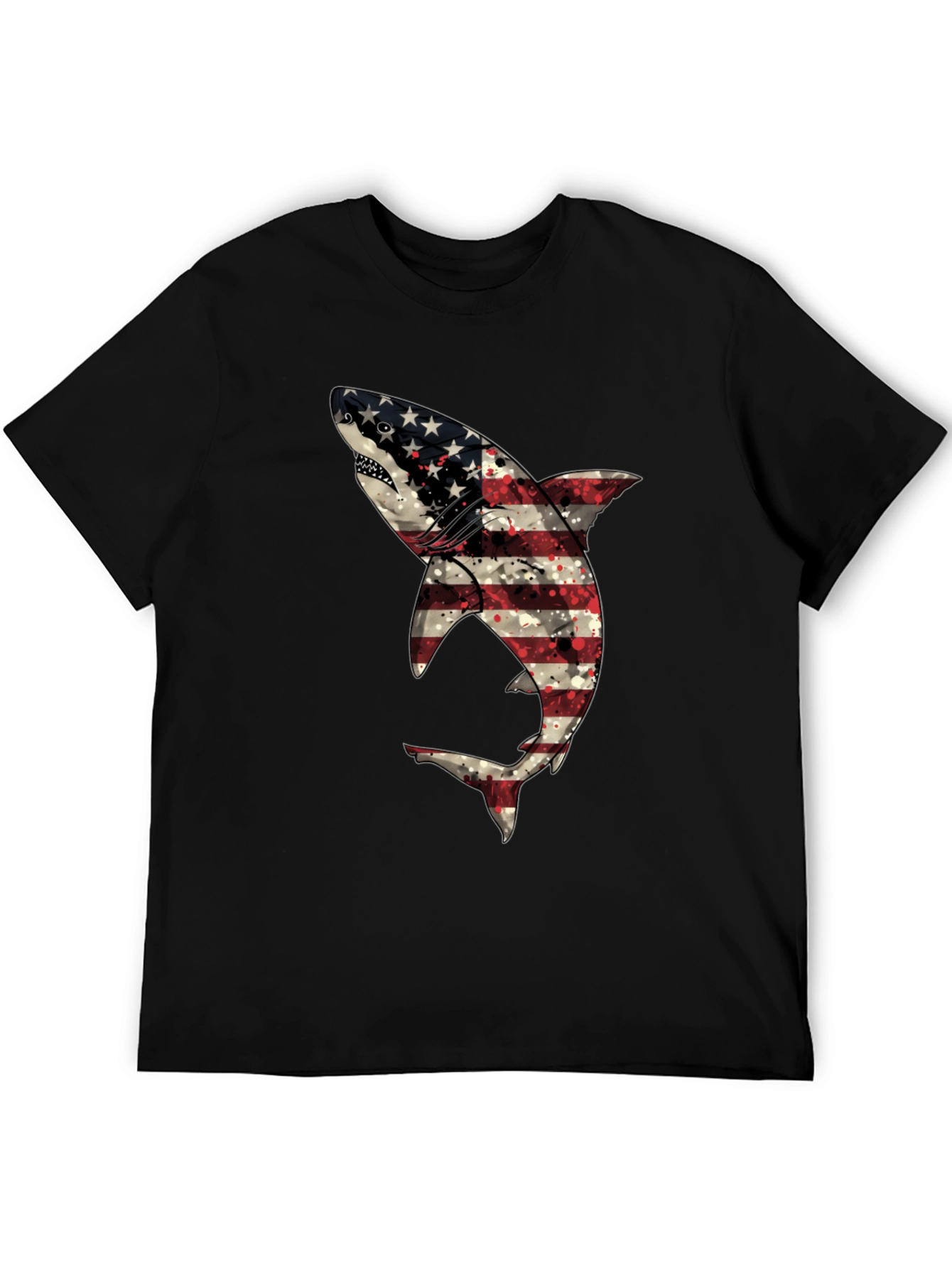Patriotic Shark T-Shirt - USA Flag Design