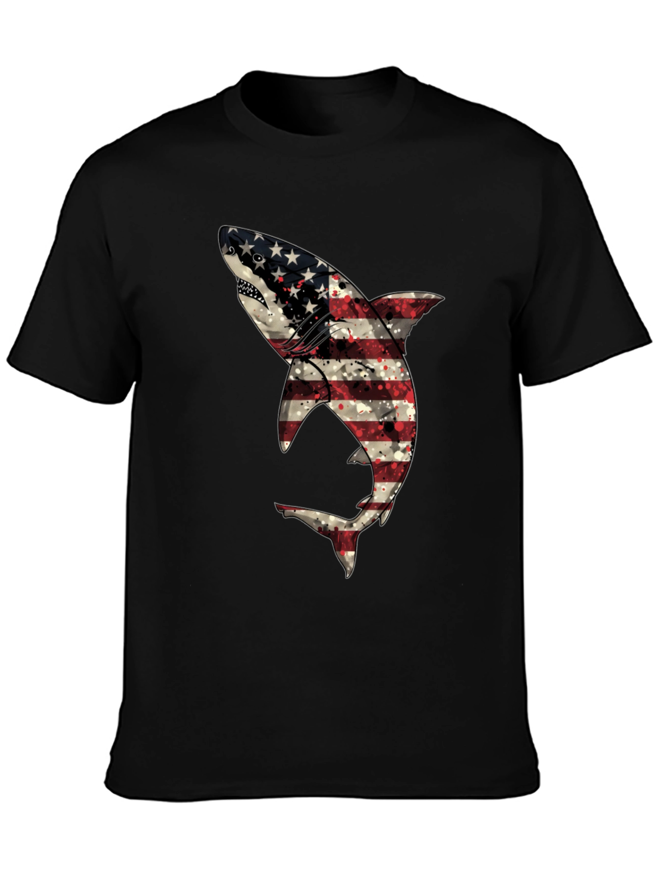 Patriotic Shark T-Shirt - USA Flag Design