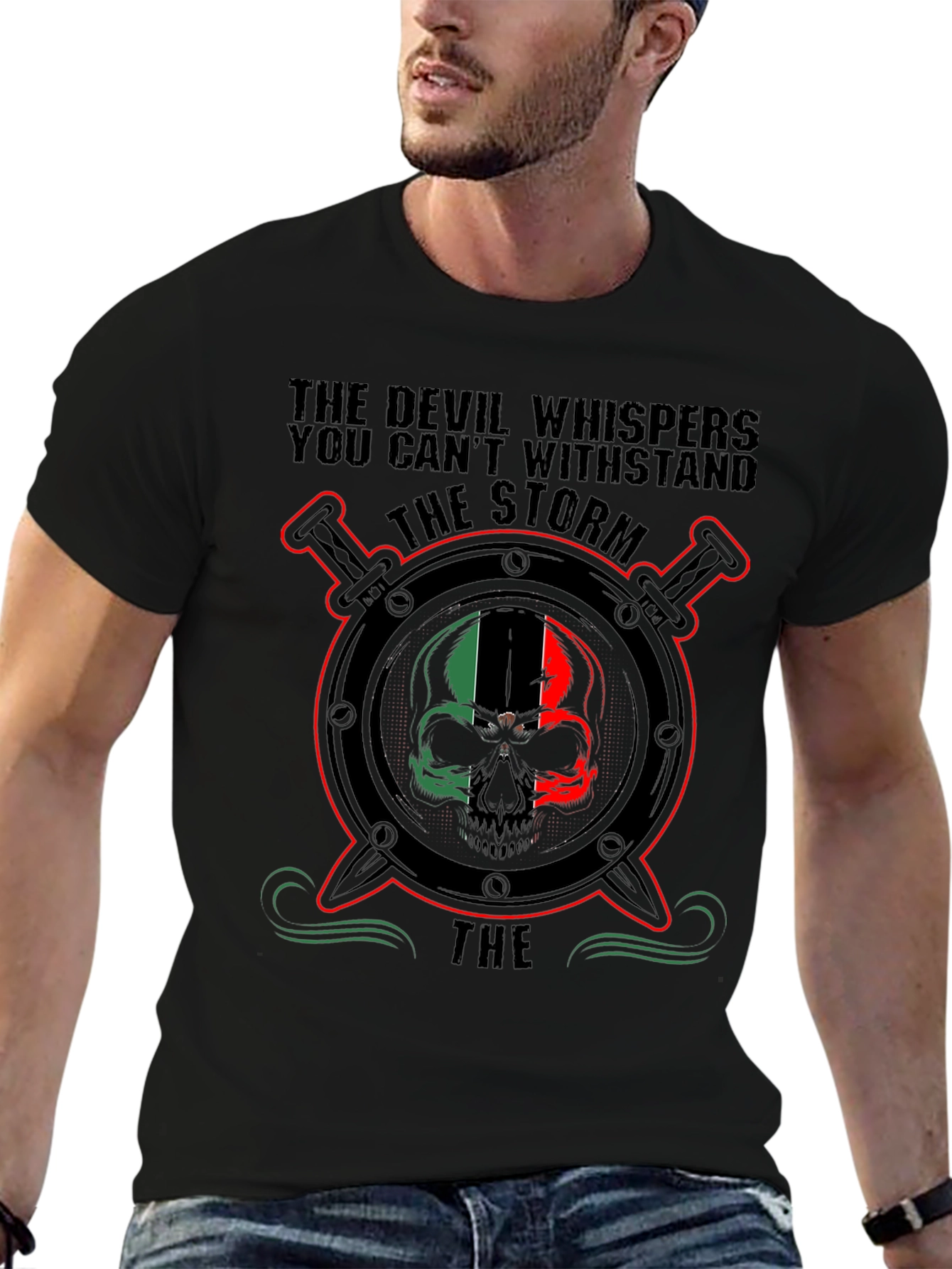 Devil Storm Skull T-Shirt